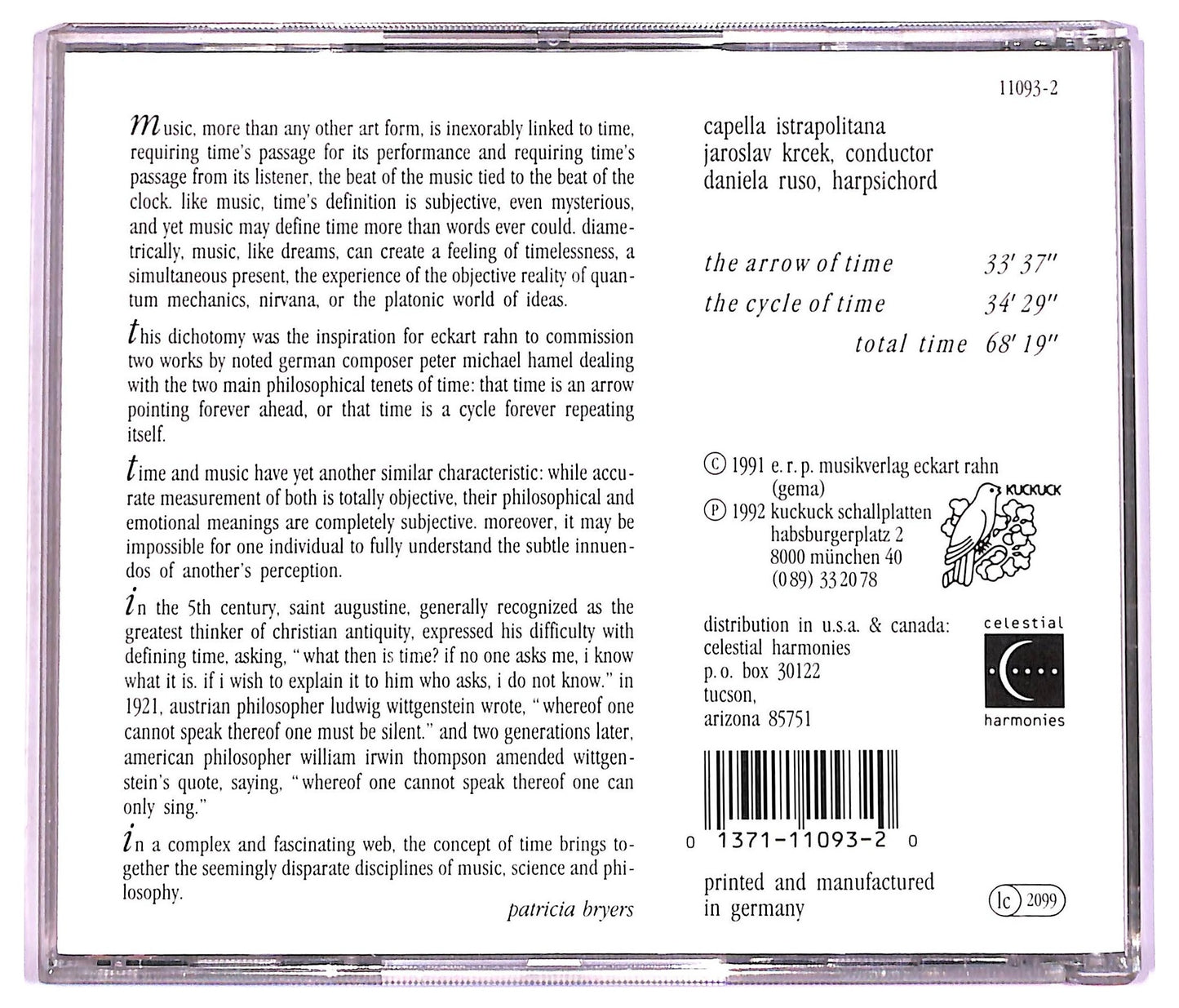 EBOND Peter Michael Hamel - The Arrow Of Time / The Cycle Of Time CD CD076531