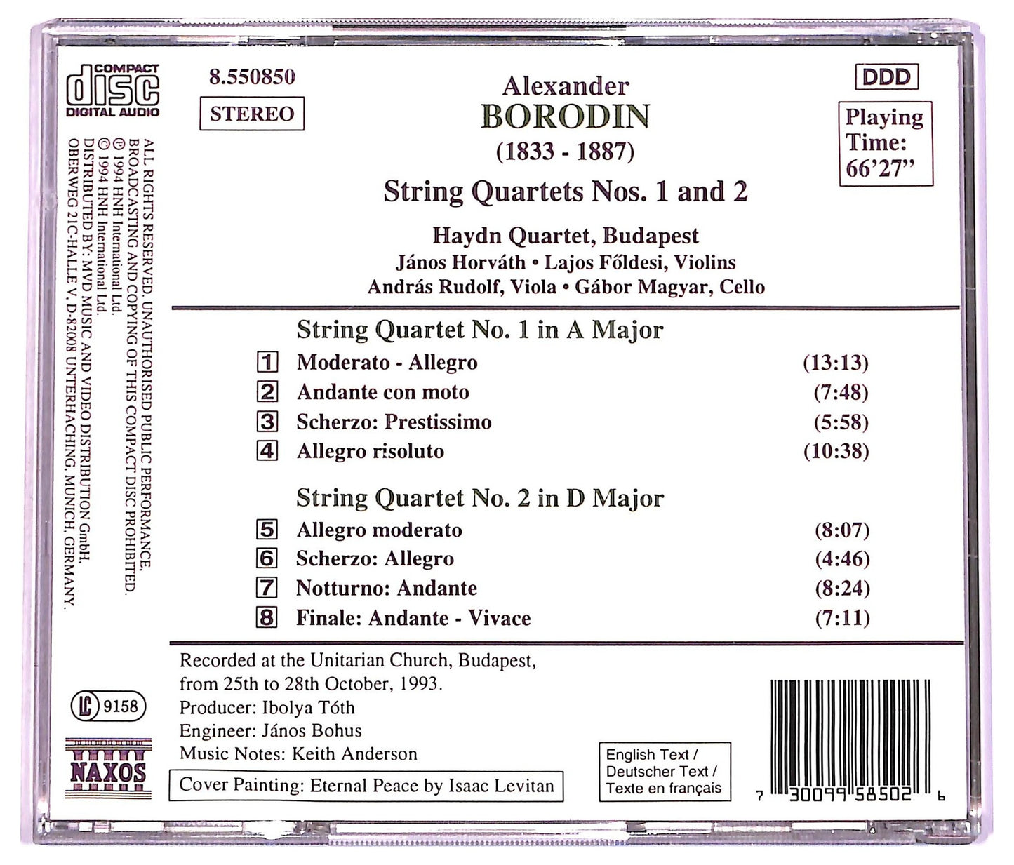 EBOND Borodin , Haydn Quartet, Budapest - String Quartets Nos. 1 And 2 CD CD076541