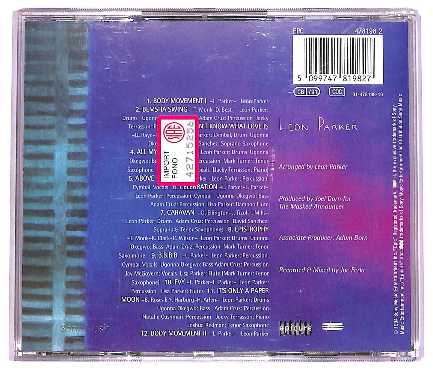 EBOND Leon Parker - Above & Below CD CD076618