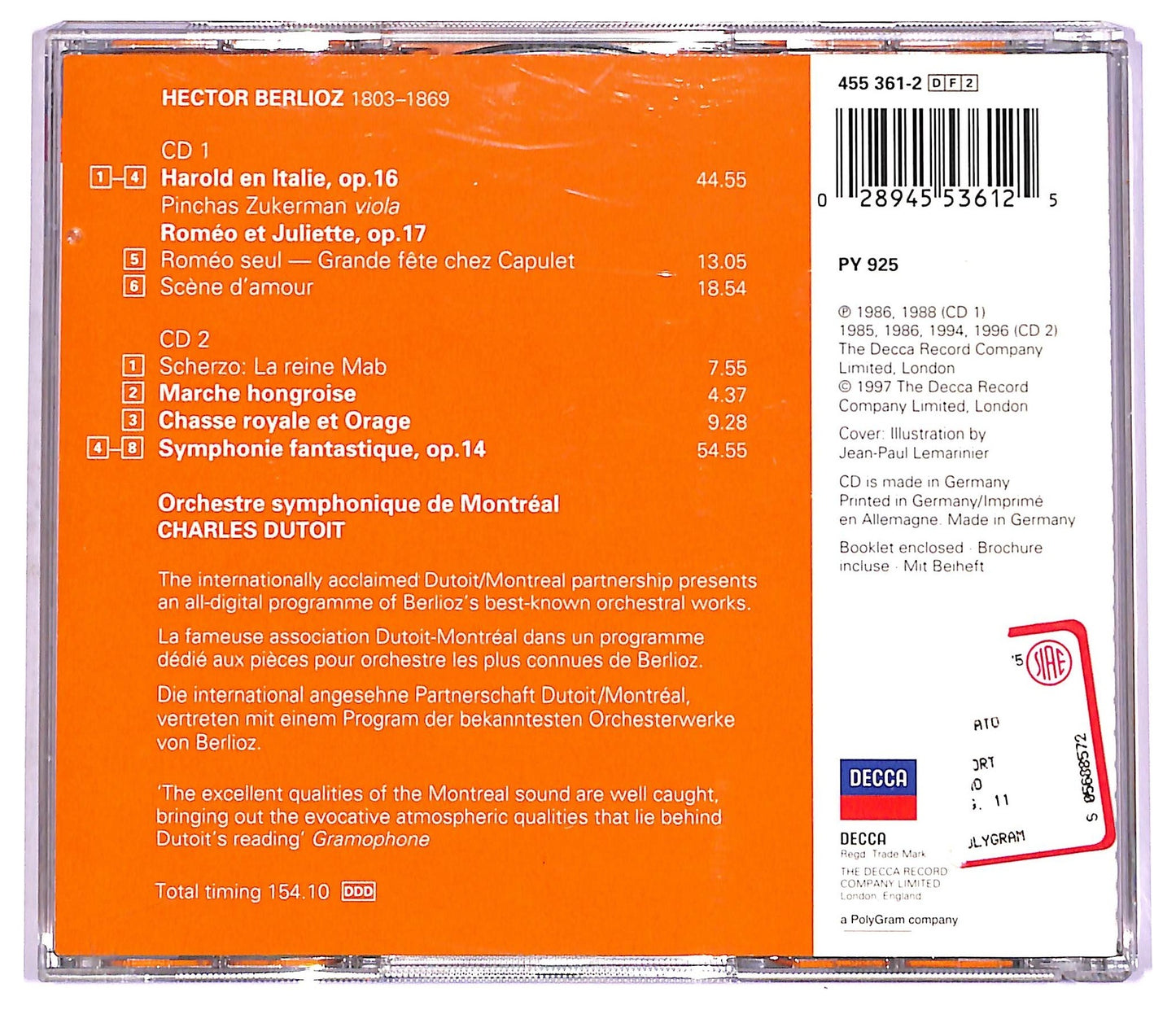 EBOND Berlioz - Symphonie Fantastique, Etc. CD CD076627