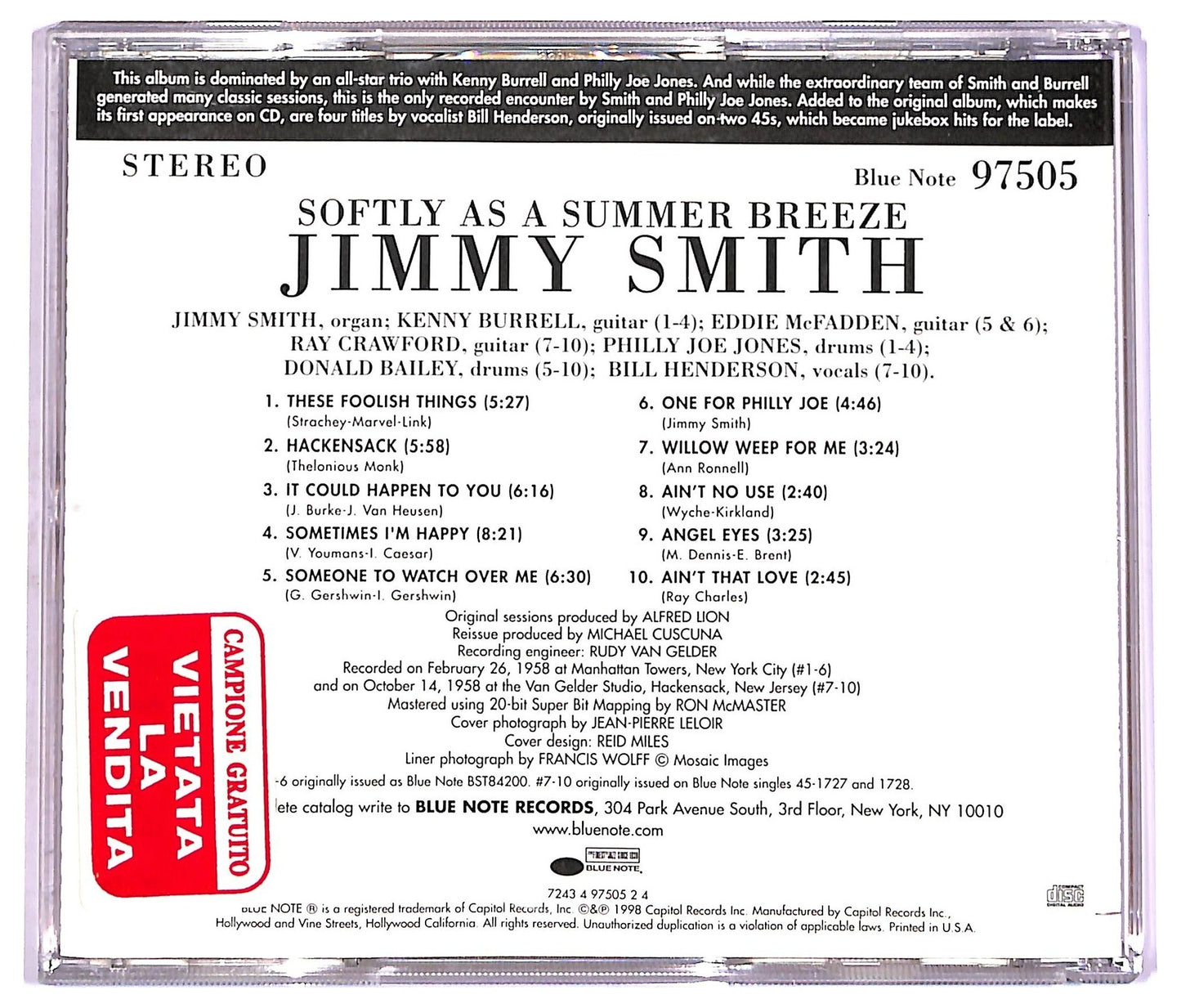 EBOND The Incredible Jimmy Smith - Softly As A Summer Breeze CD CD076644