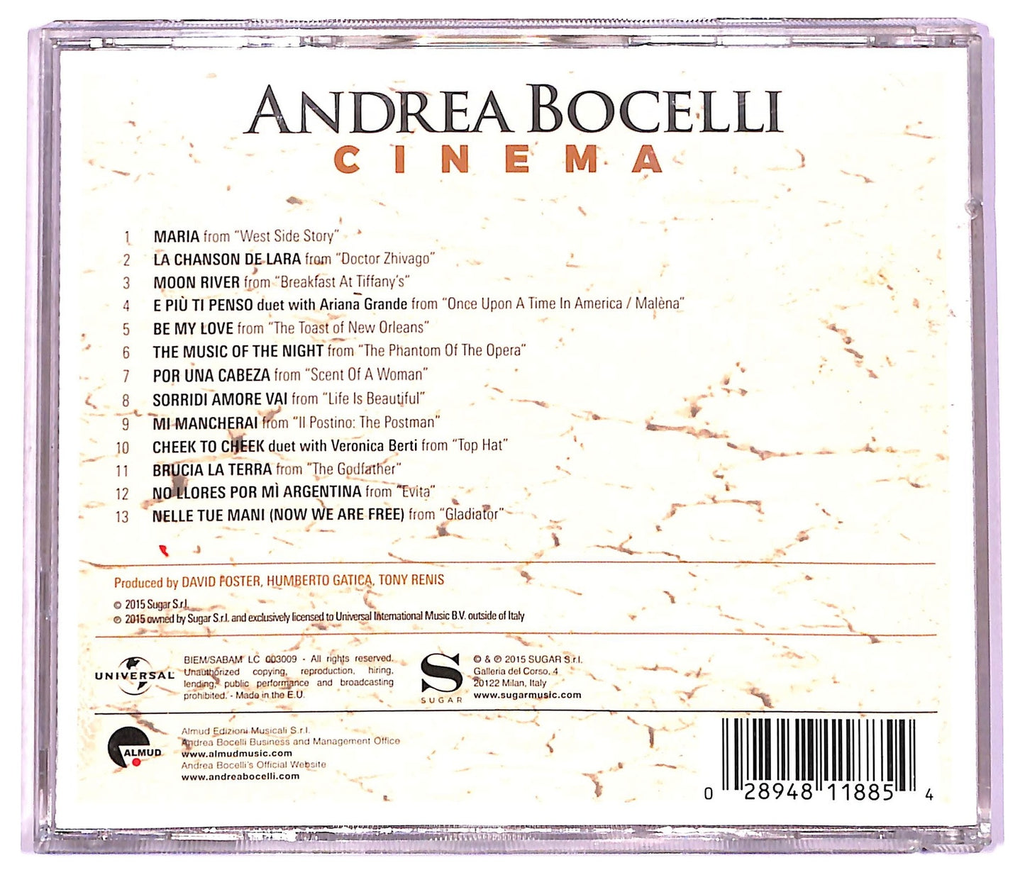 EBOND Andrea Bocelli - Cinema CD CD076844
