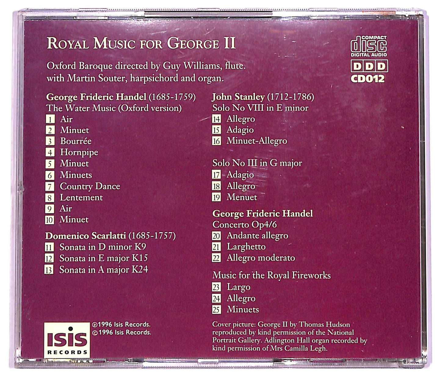 EBOND Various - Royal Music for George II CD CD076850