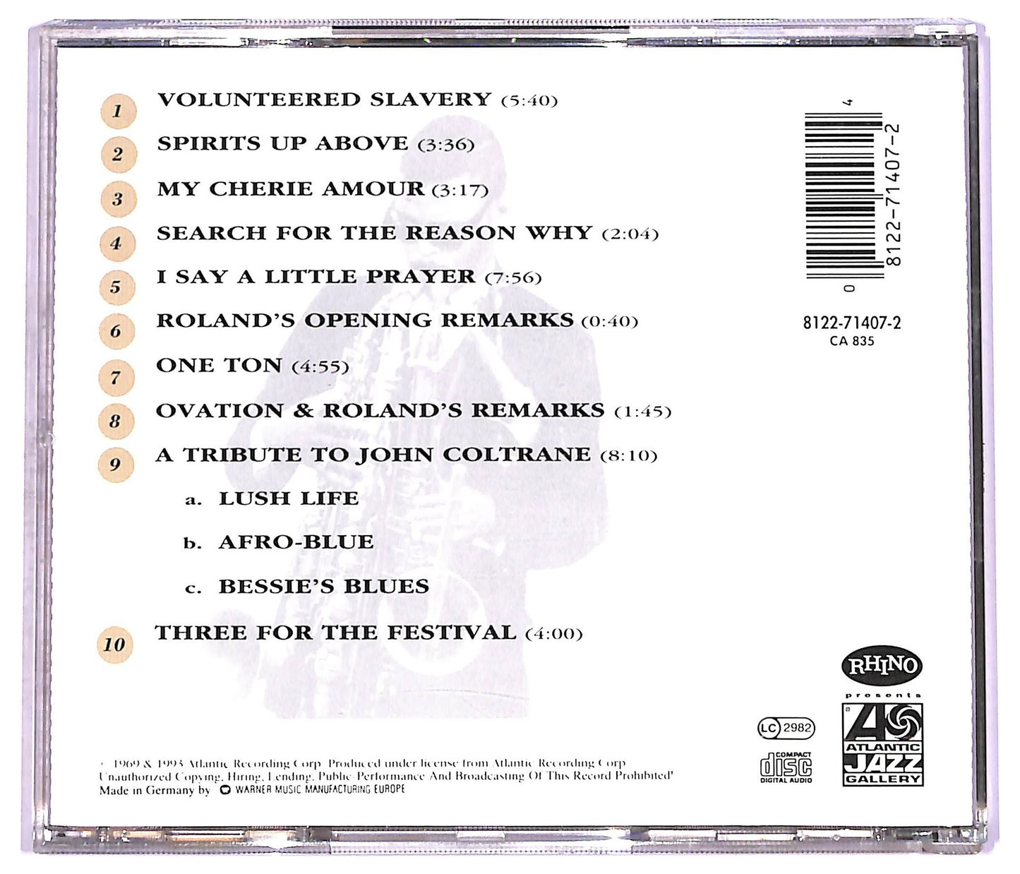 EBOND Roland Kirk - Volunteered Slavery CD CD077150