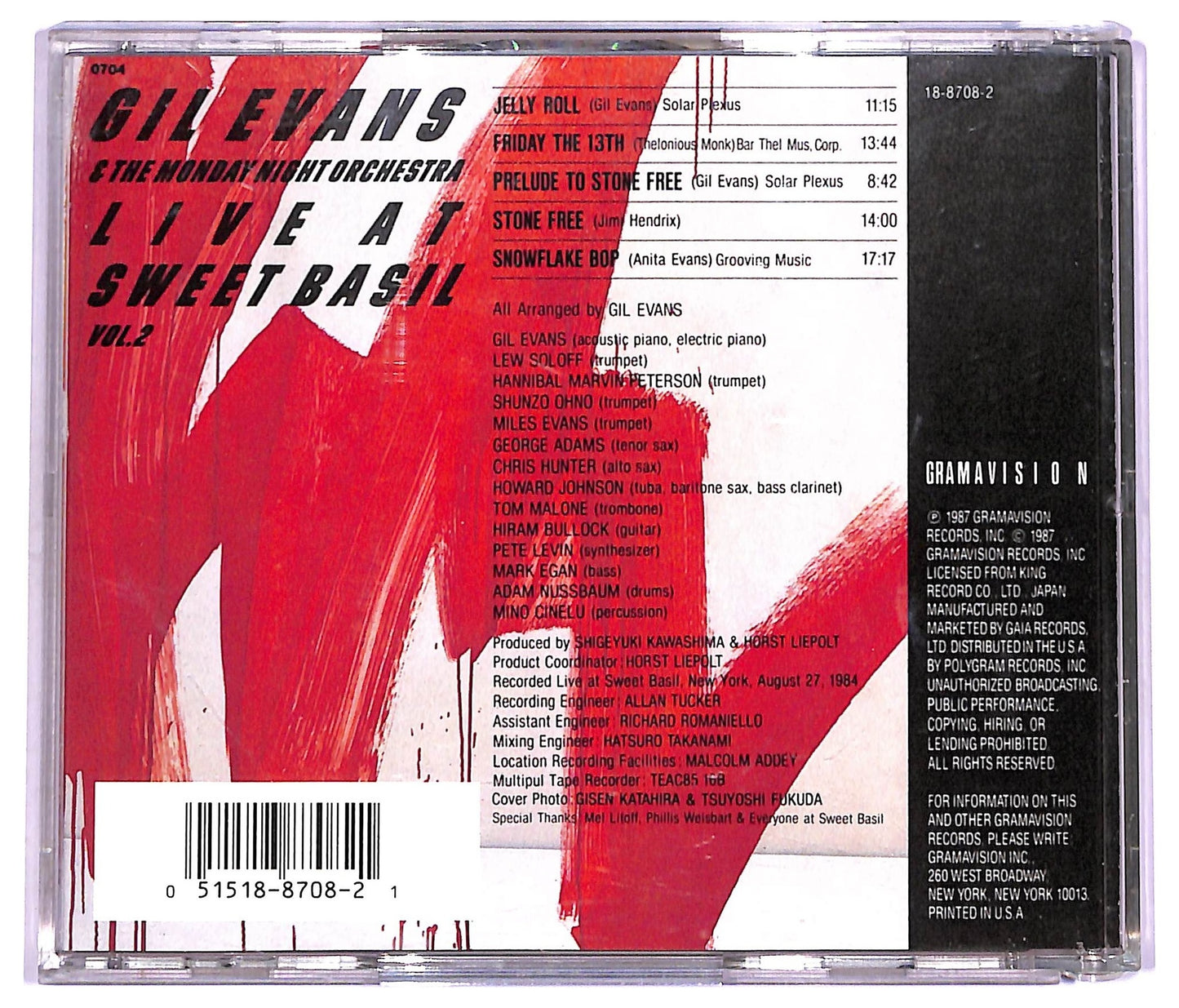 EBOND Gil Evans The Monday Night Orchestra - Live At Sweet Basil Vol.2 CD CD077151