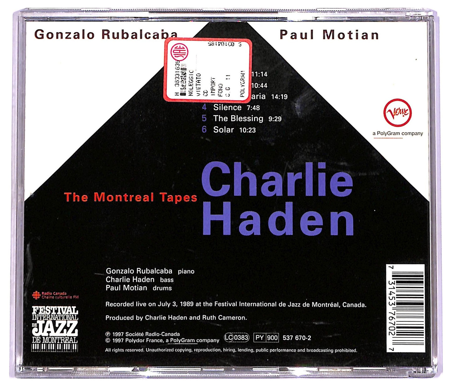 EBOND Charlie Haden - The Montreal Tapes CD CD077163