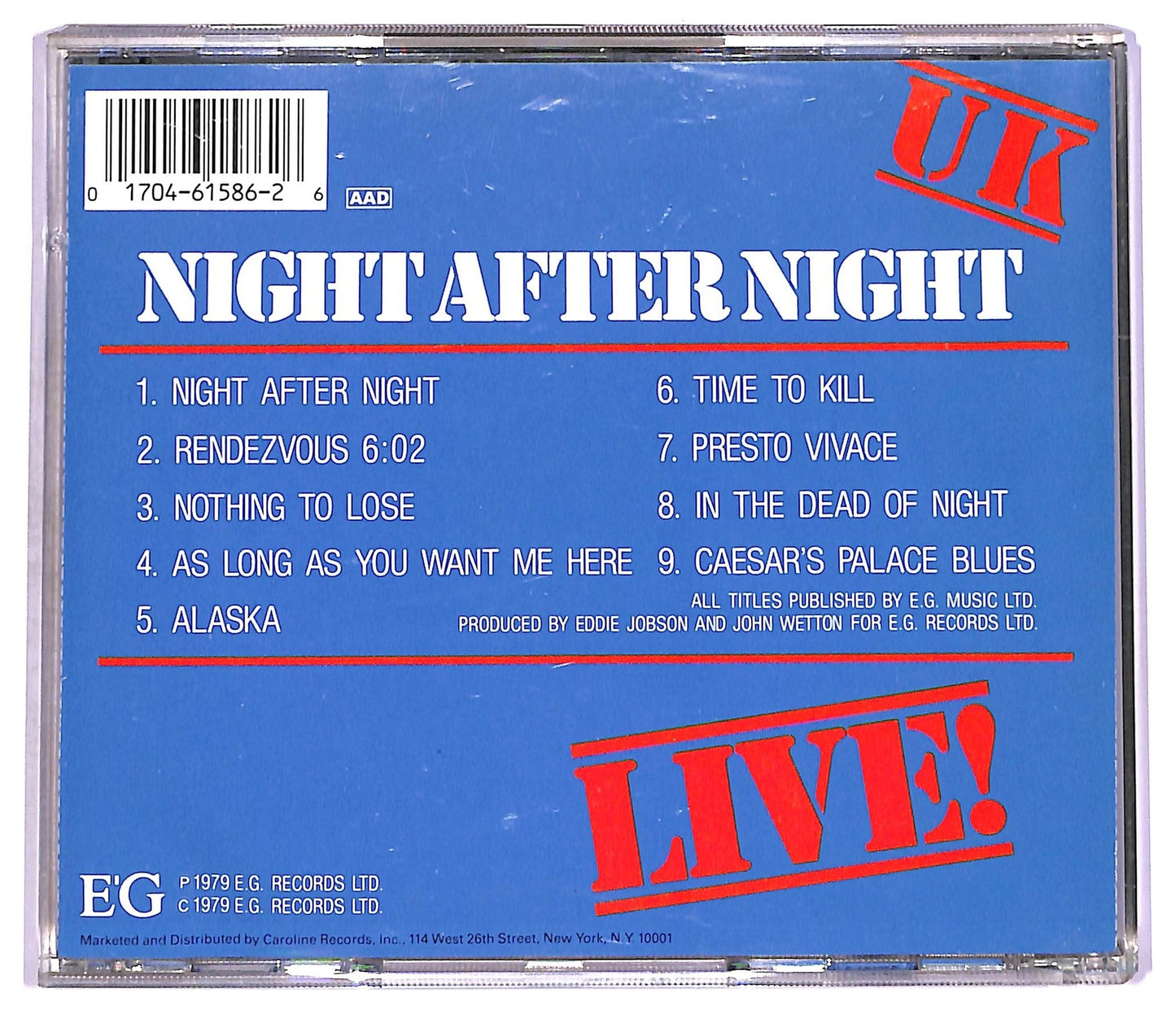 EBOND UK - Night After Night CD CD077164