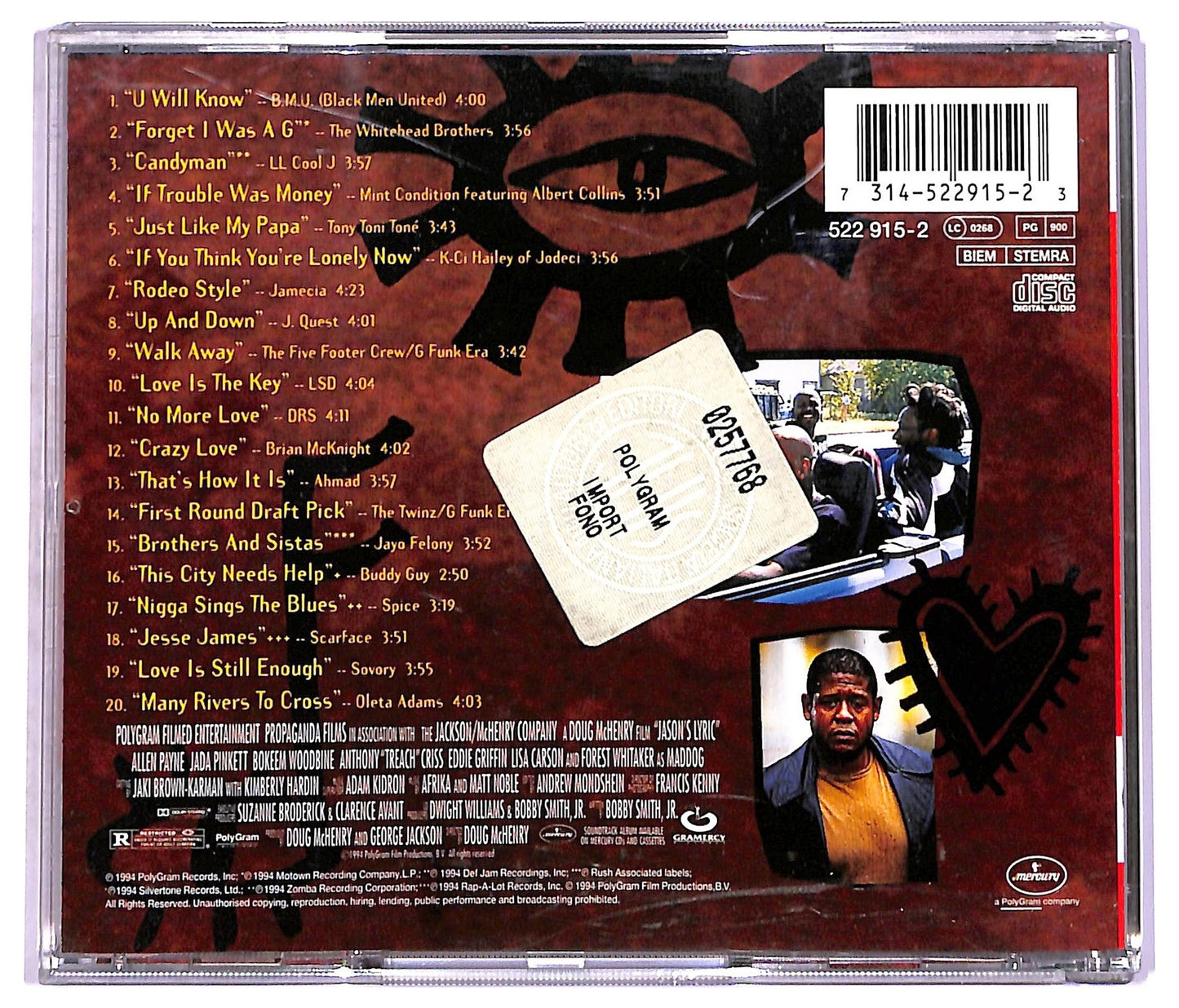 EBOND Various - Jason's Lyric - The Original Motion Picture Soundtrack CD CD077204