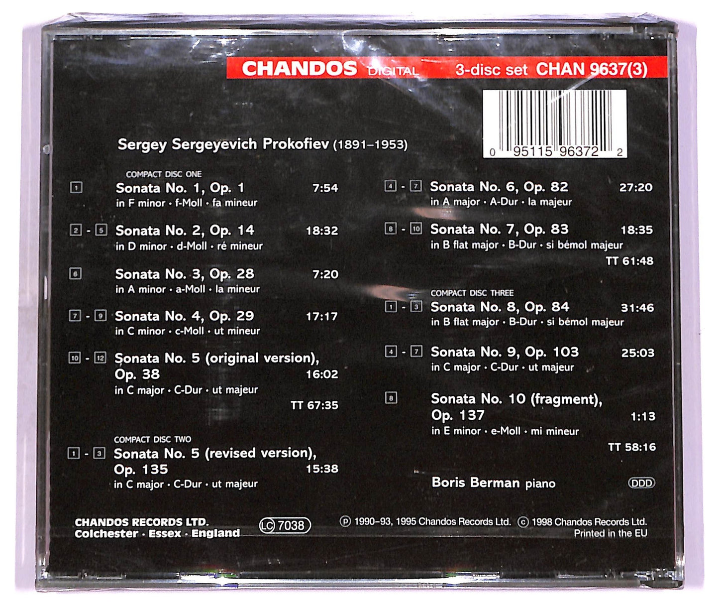 EBOND Prokofiev - Boris Berman - Complete Piano Sonatas CD CD077246