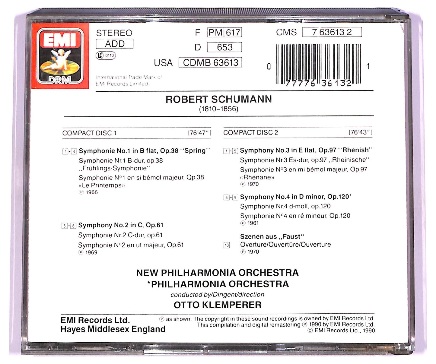 EBOND Otto Klemperer Schumann - Symphonien 1-4 Faust-Ouverture CD CD077250