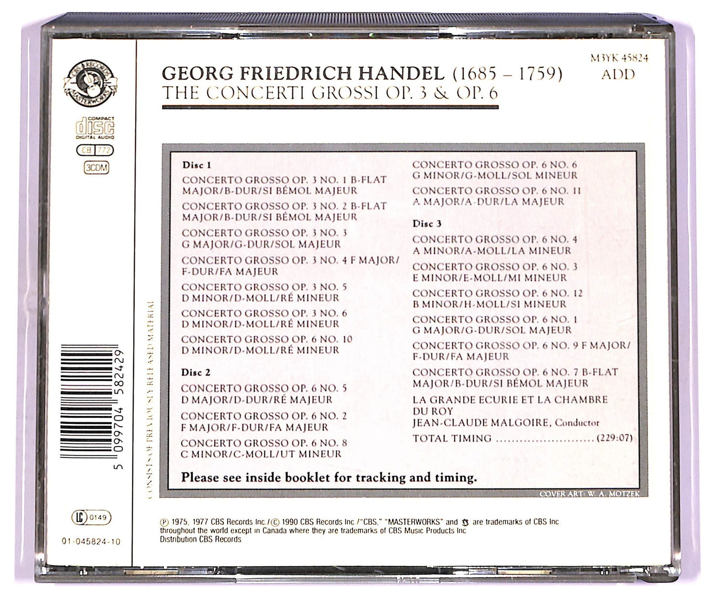 EBOND Handel , Jean-Claude Malgoire - The Concerti Grossi Op. 3 & Op. 6 CD CD077324
