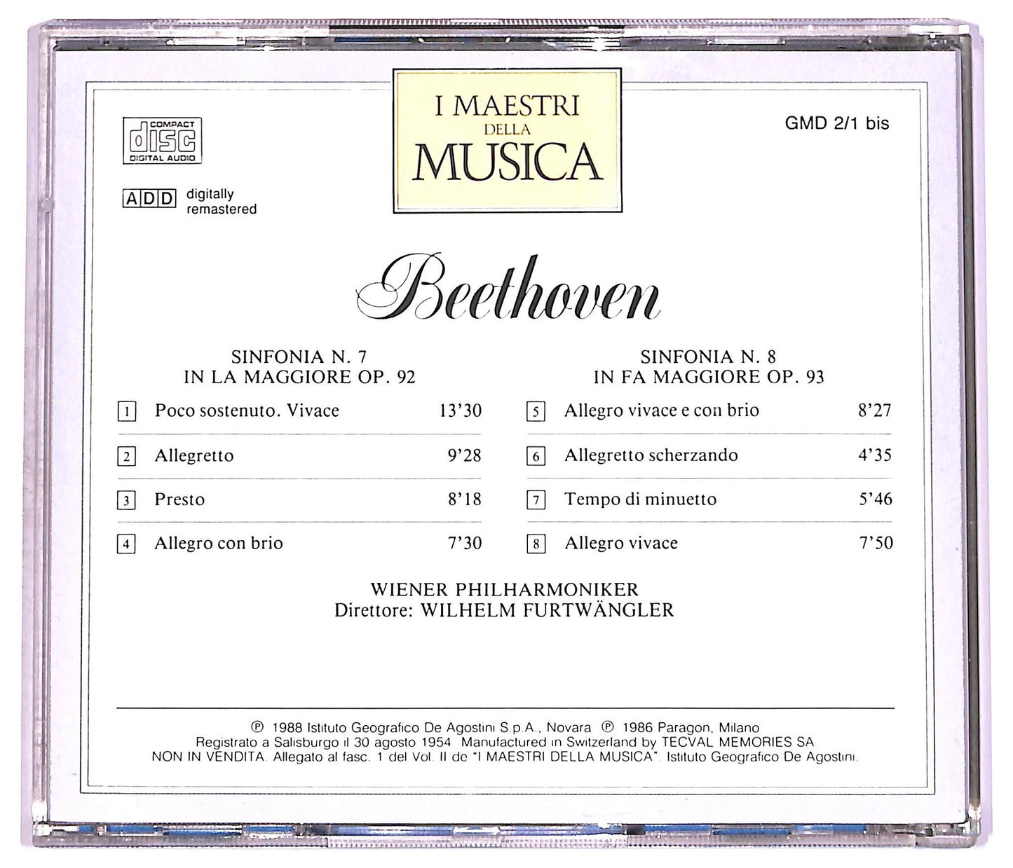 EBOND Beethoven - Sinfonia N. 7 - Sinfonia N. 8 CD CD077338