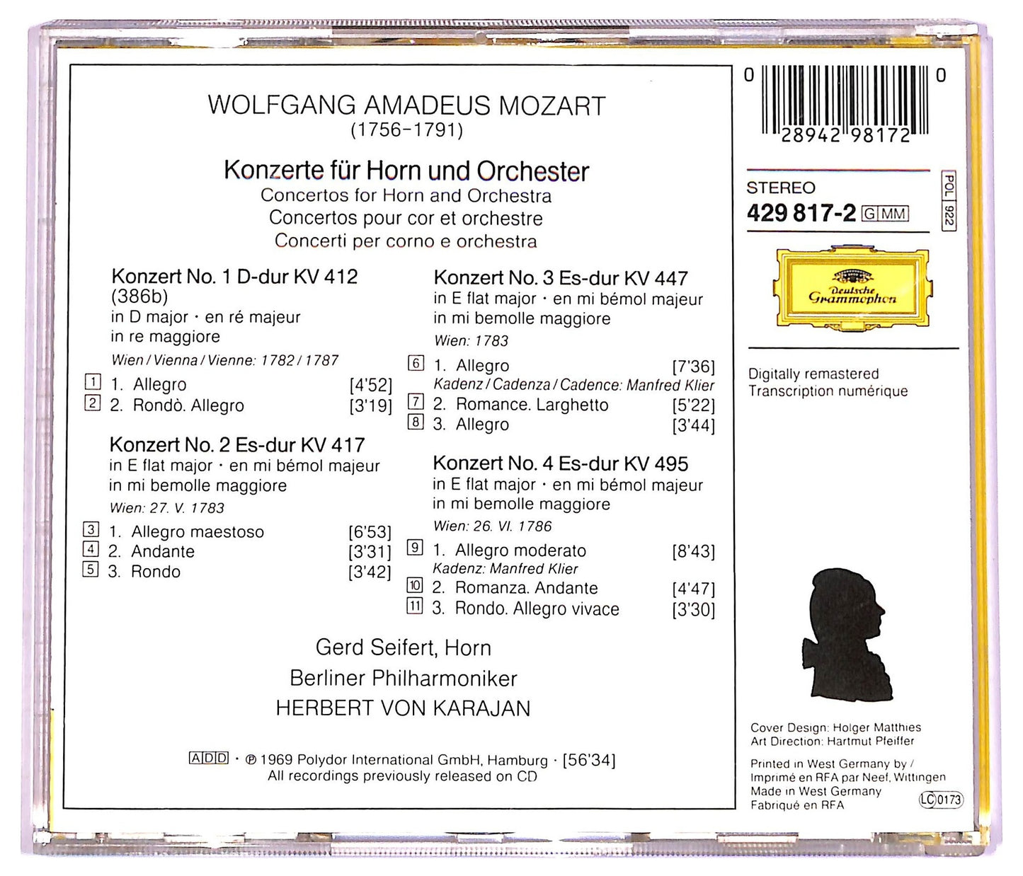 EBOND Wolfgang Amadeus Mozart - 4 Hornkonzerte CD CD077431