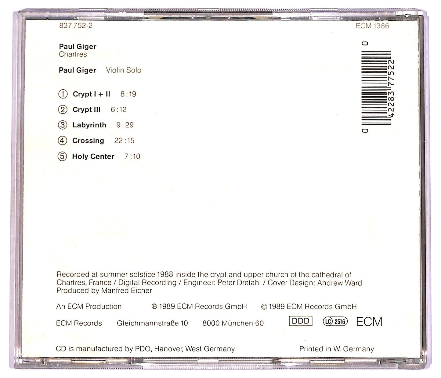 EBOND Paul Giger - Chartres CD CD077655