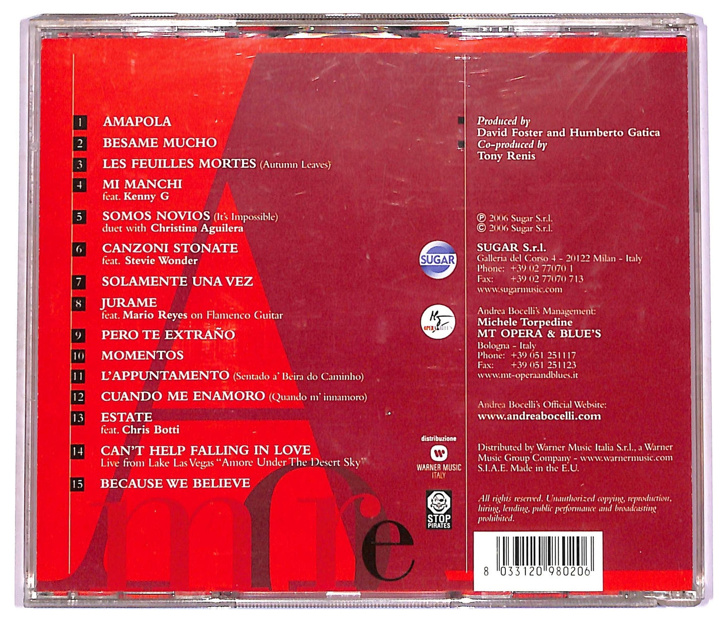 EBOND Andrea Bocelli - Amore CD CD077748