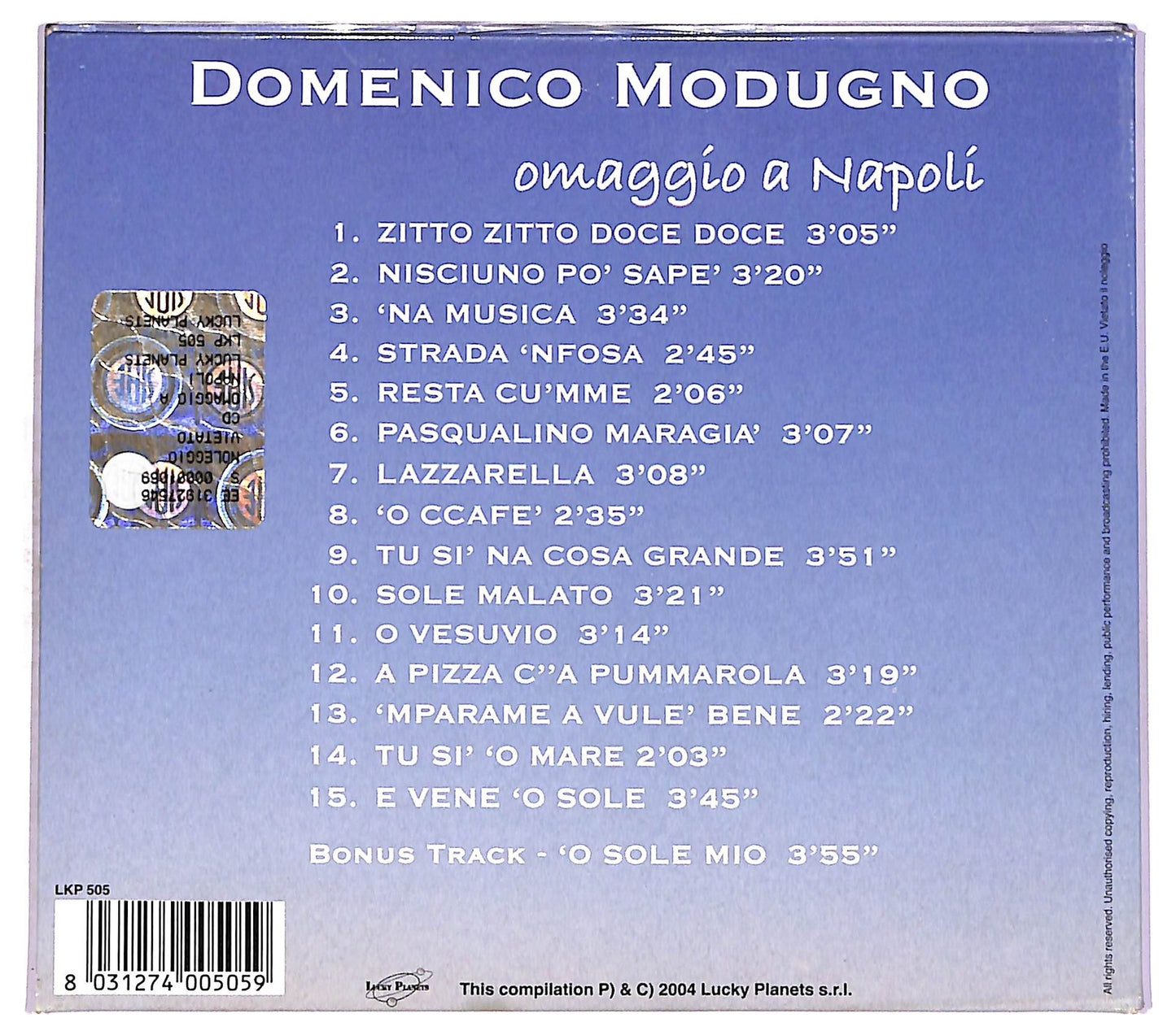 EBOND Domenico Modugno - Omaggio A Napoli CD CD077847