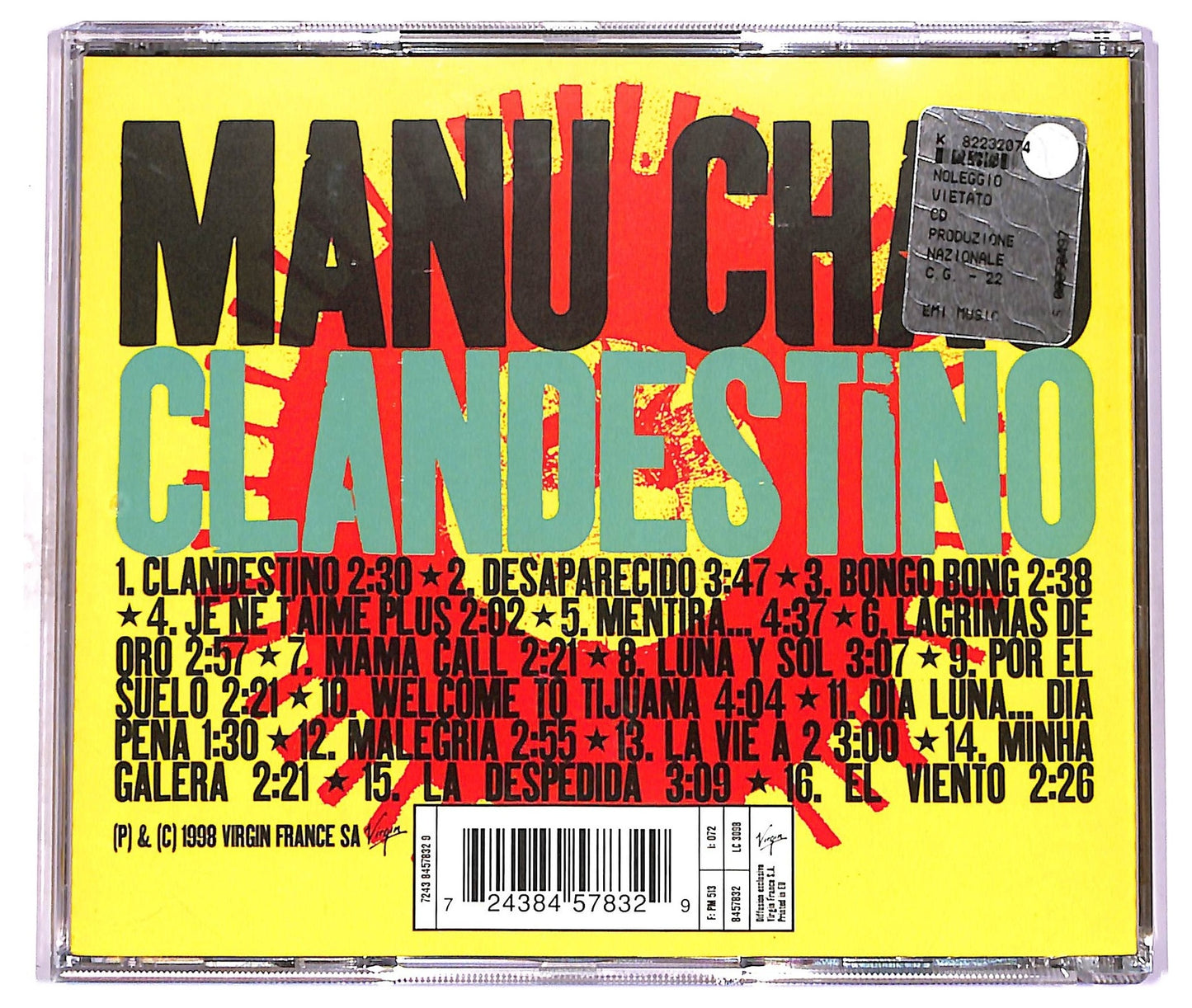 EBOND Manu Chao - Clandestino CD CD078038