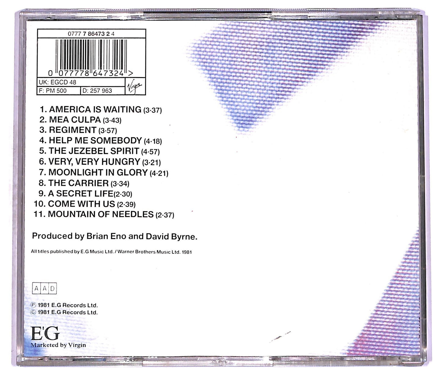 EBOND Brian Eno - David Byrne - My Life In The Bush Of Ghosts CD CD078113