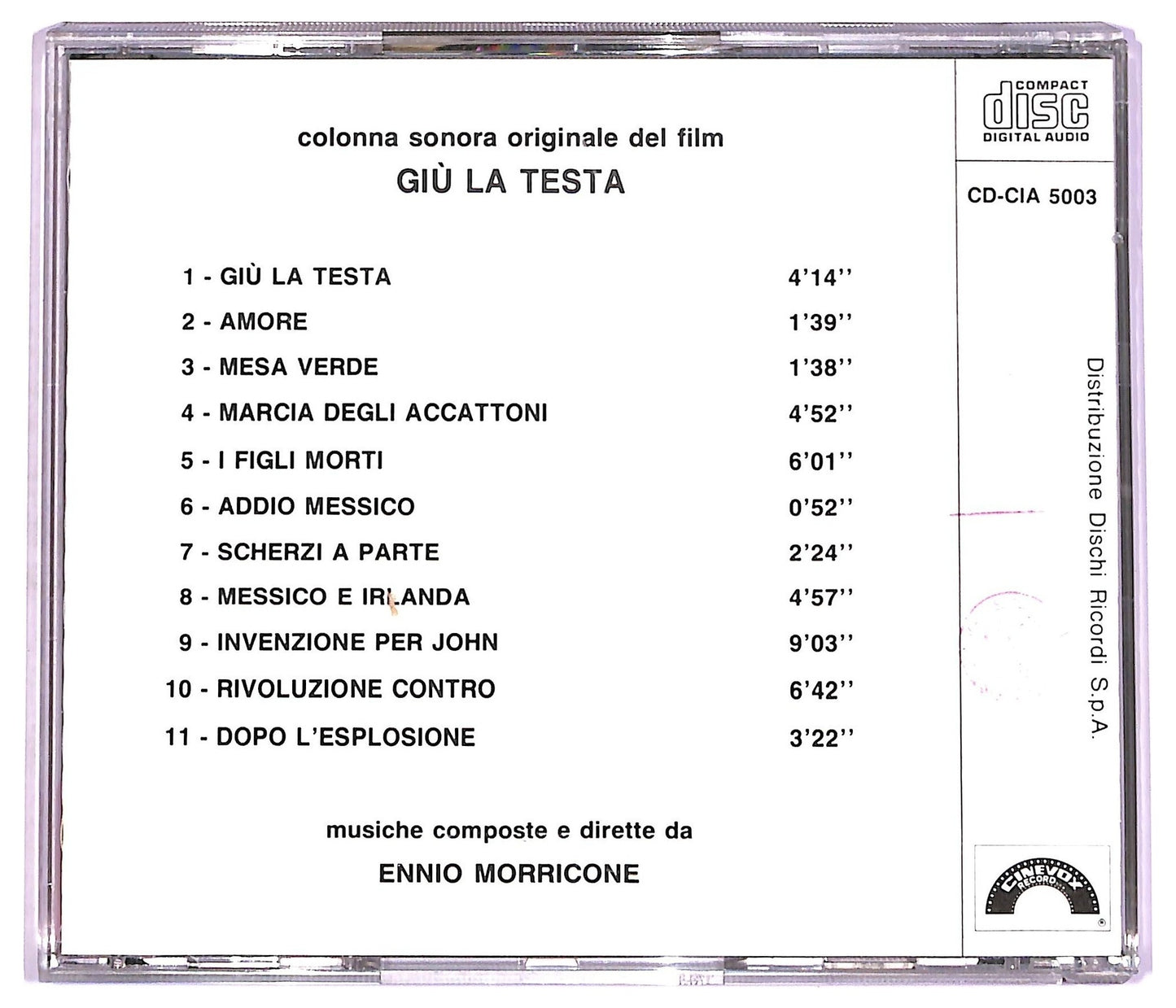EBOND Ennio Morricone - Giu La Testa CD CD078358