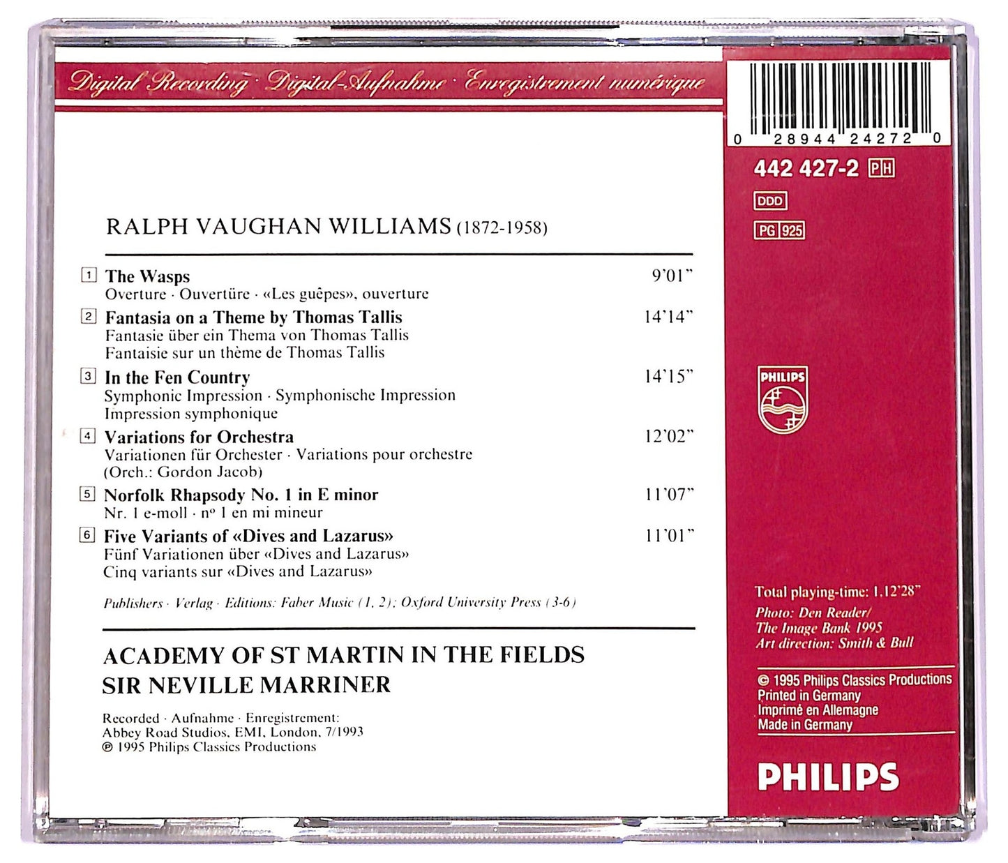 EBOND Vaughan Williams - Fantasia On A Theme By Thomas Tallis CD CD078614
