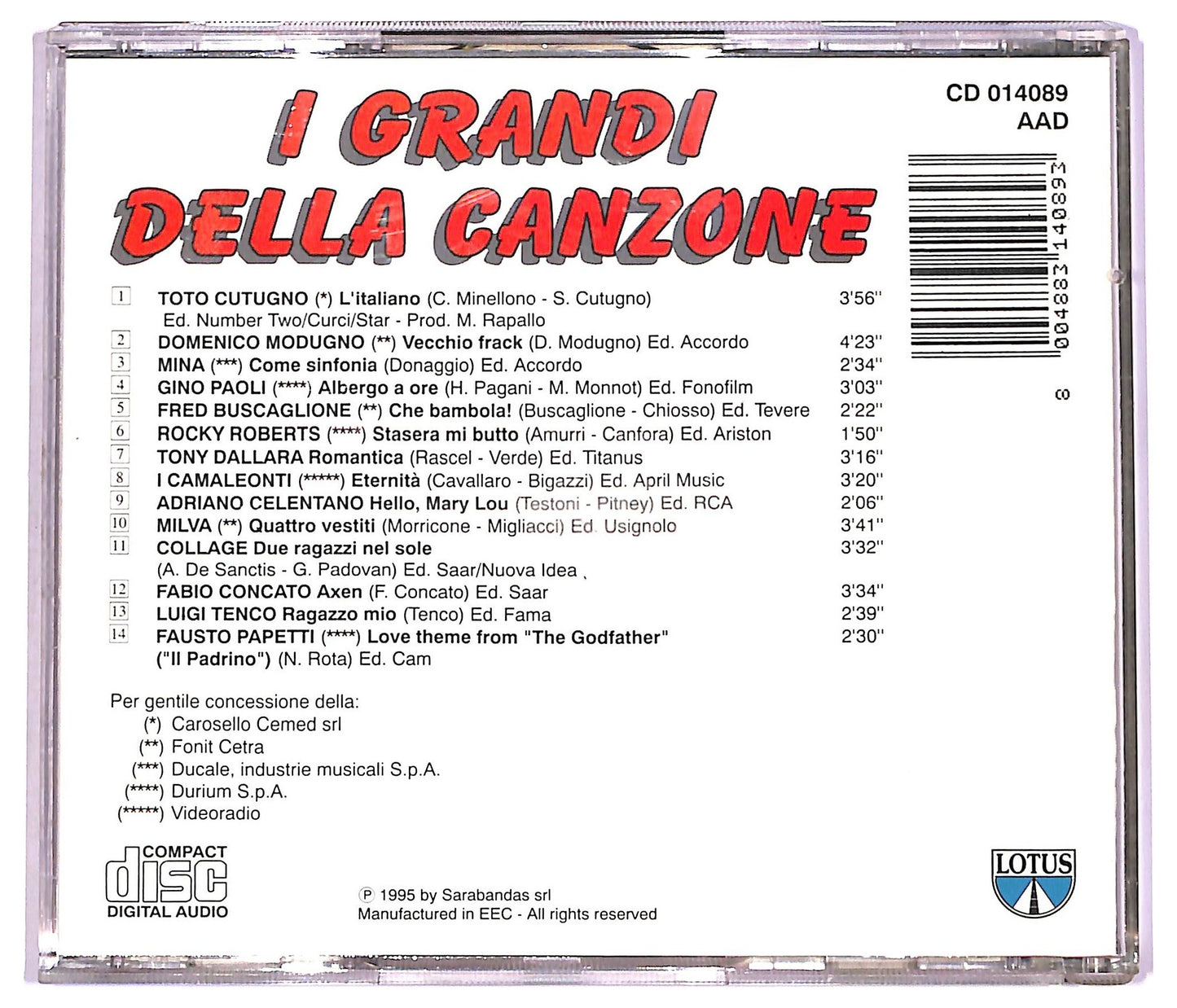 EBOND Various - I Grandi Della Canzone CD CD078709