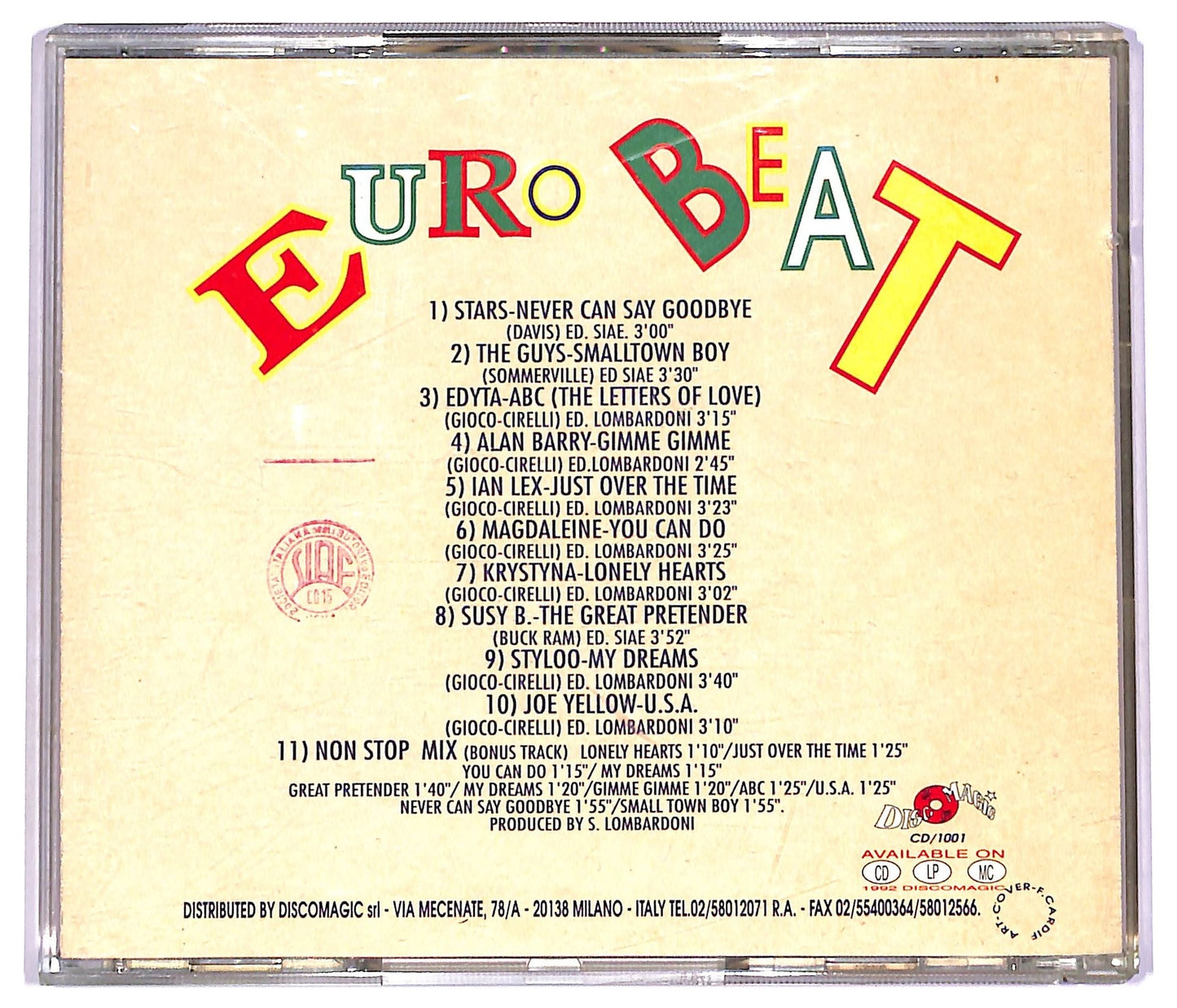 EBOND Various - Euro Beat Compilation CD CD078810