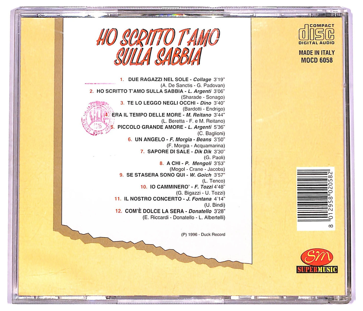 EBOND Various - Ho Scritto t'amo sulla Sabbia CD CD078841