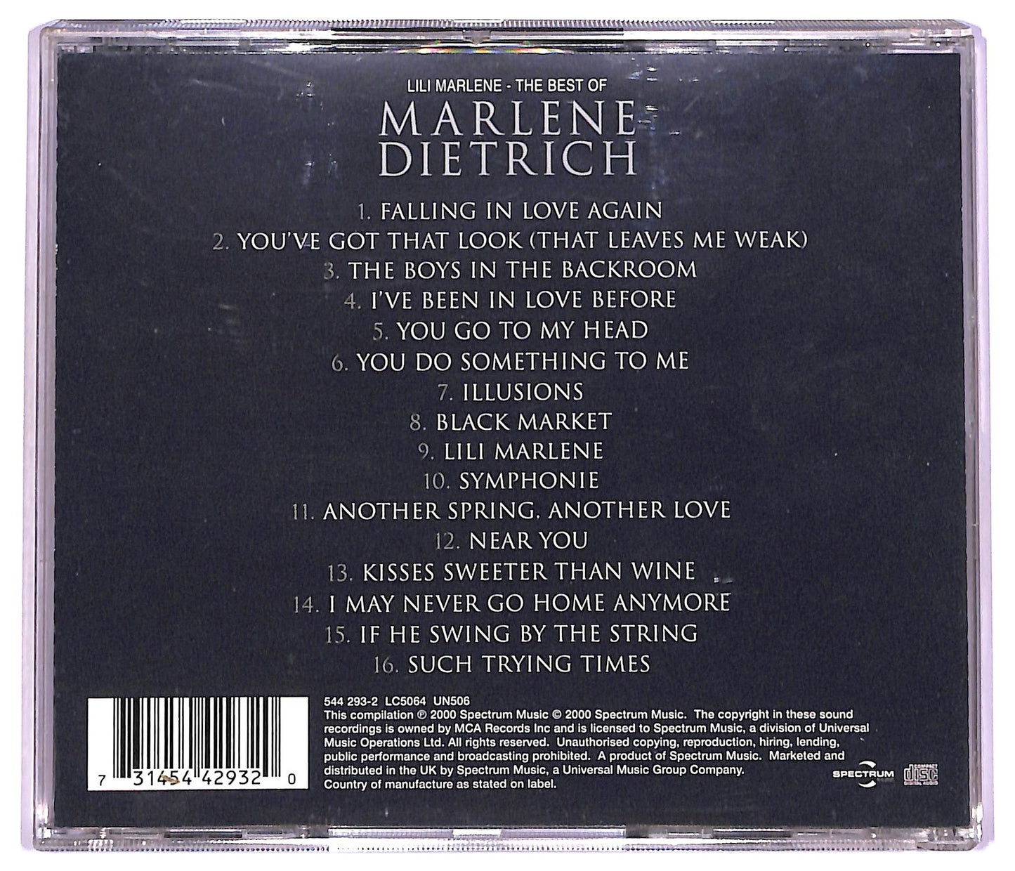 EBOND Marlene Dietrich - Lili Marlene - The Best Of Marlene Dietrich CD CD078939