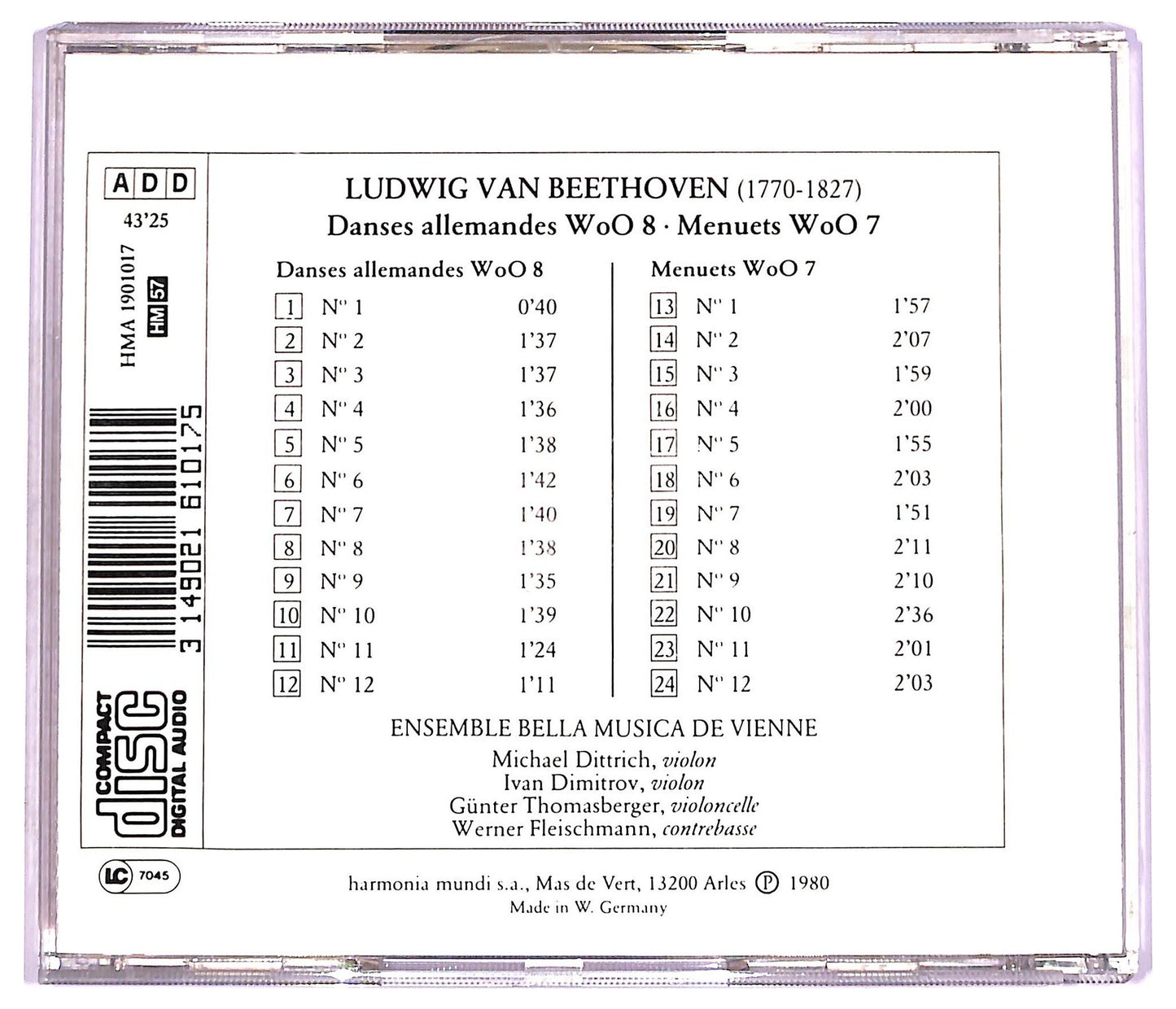 EBOND Beethoven - Danses Allemandes - Menuets CD CD079123