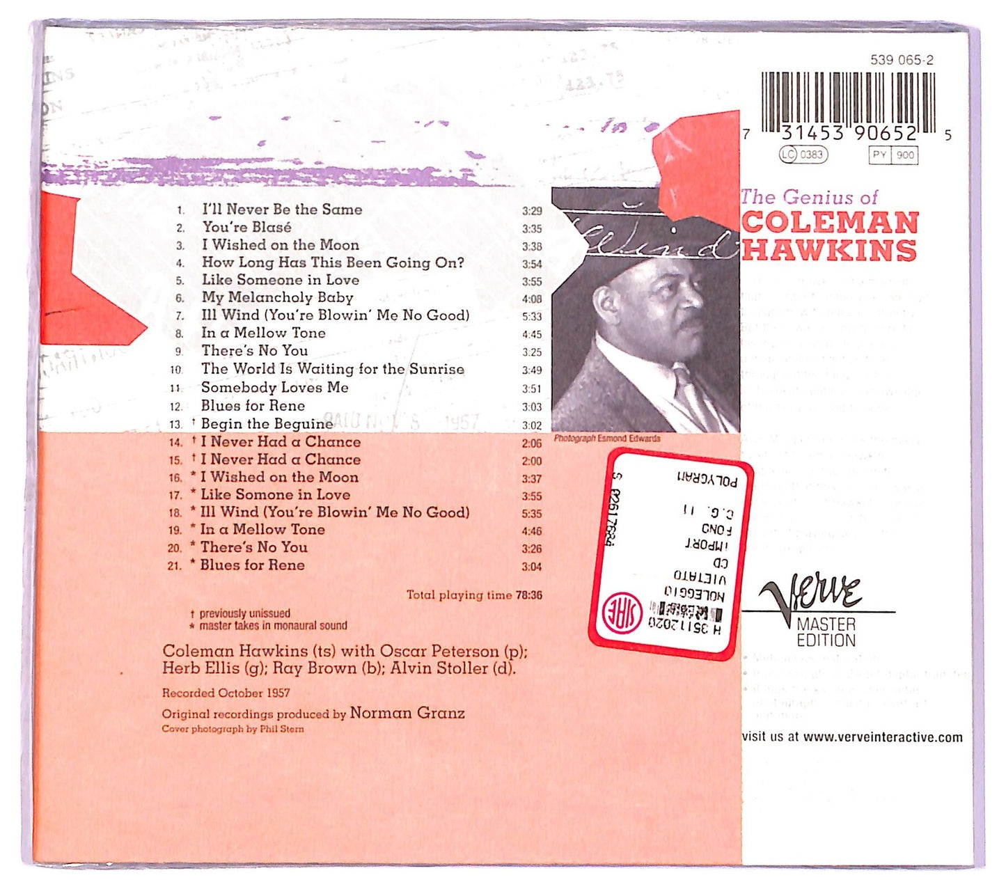 EBOND Coleman Hawkins - The Genius Of Coleman Hawkins CD CD079127