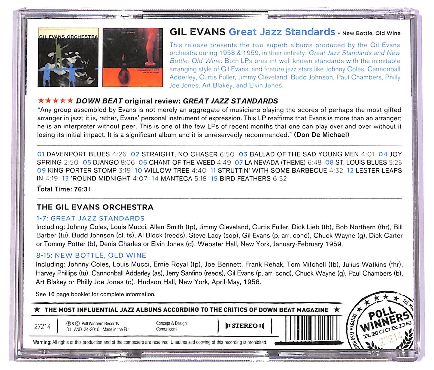 EBOND Gil Evans - Great Jazz Standards + New Bottle, Old Wine CD CD079155