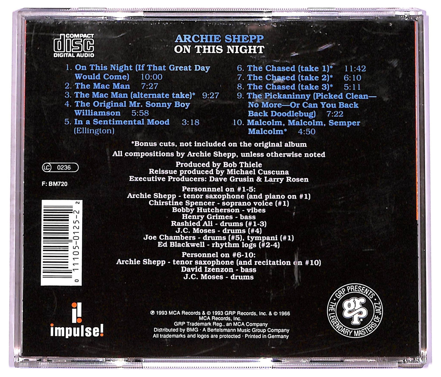 EBOND Archie Shepp - On This Night CD CD079221