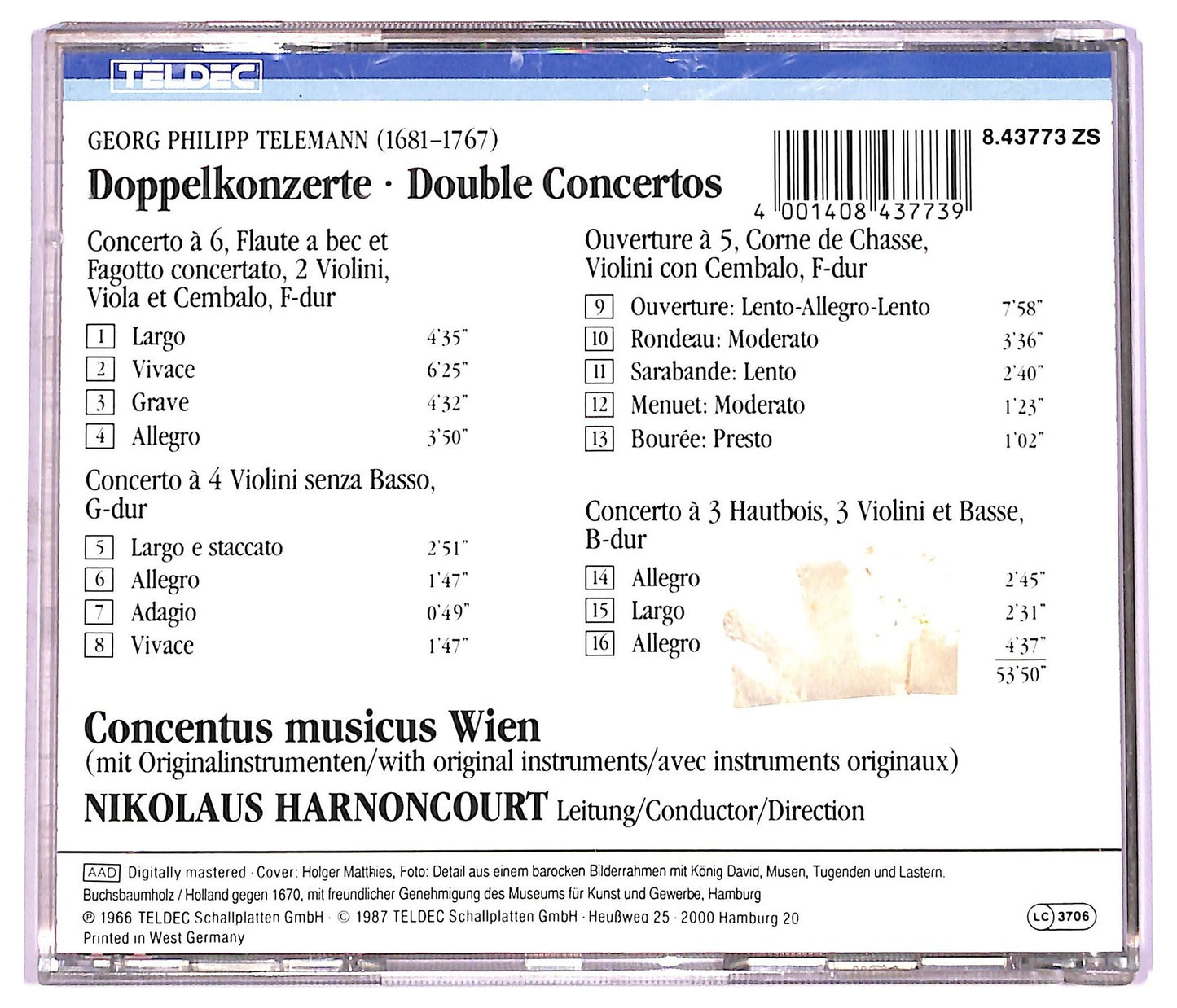 EBOND Georg Philipp Telemann - Doppelkonzerte - Double Concertos CD CD079239