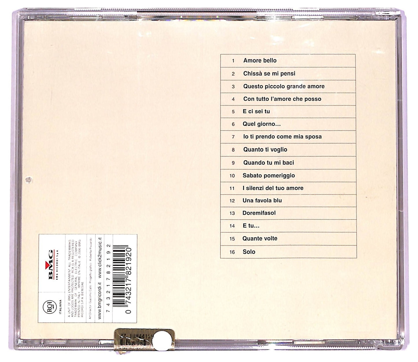 EBOND Claudio Baglioni - Le Canzoni D'amore CD CD079308