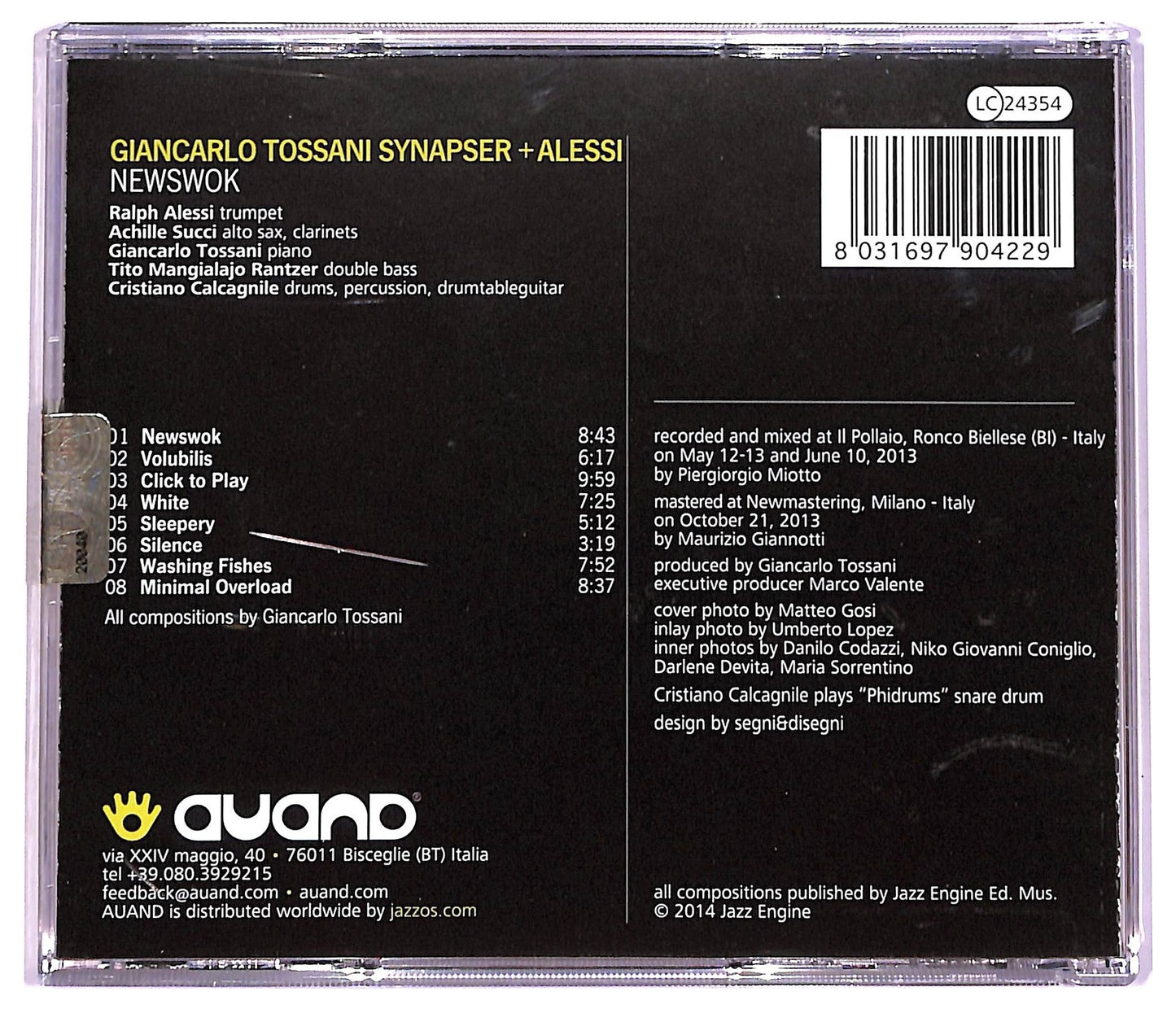 EBOND Giancarlo Tossani Synapser Feat. Ralph Alessi - Newswok CD CD079559