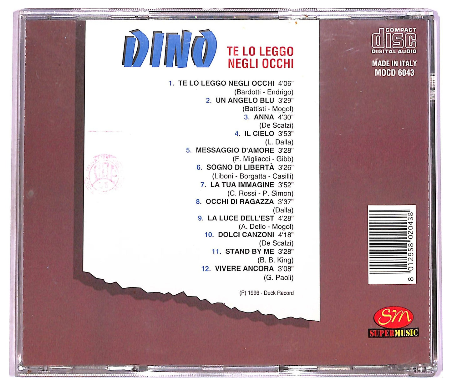 EBOND Dino - Te Lo Leggo Negli Occhi CD CD079724