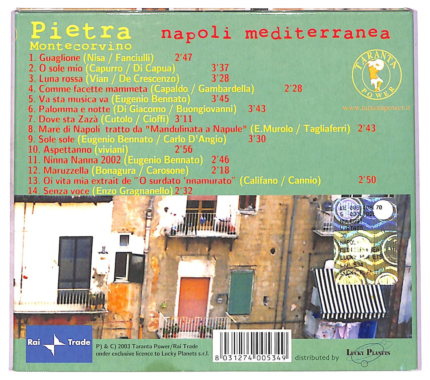 EBOND Pietra Montecorvino - Napoli Mediterranea CD CD079739