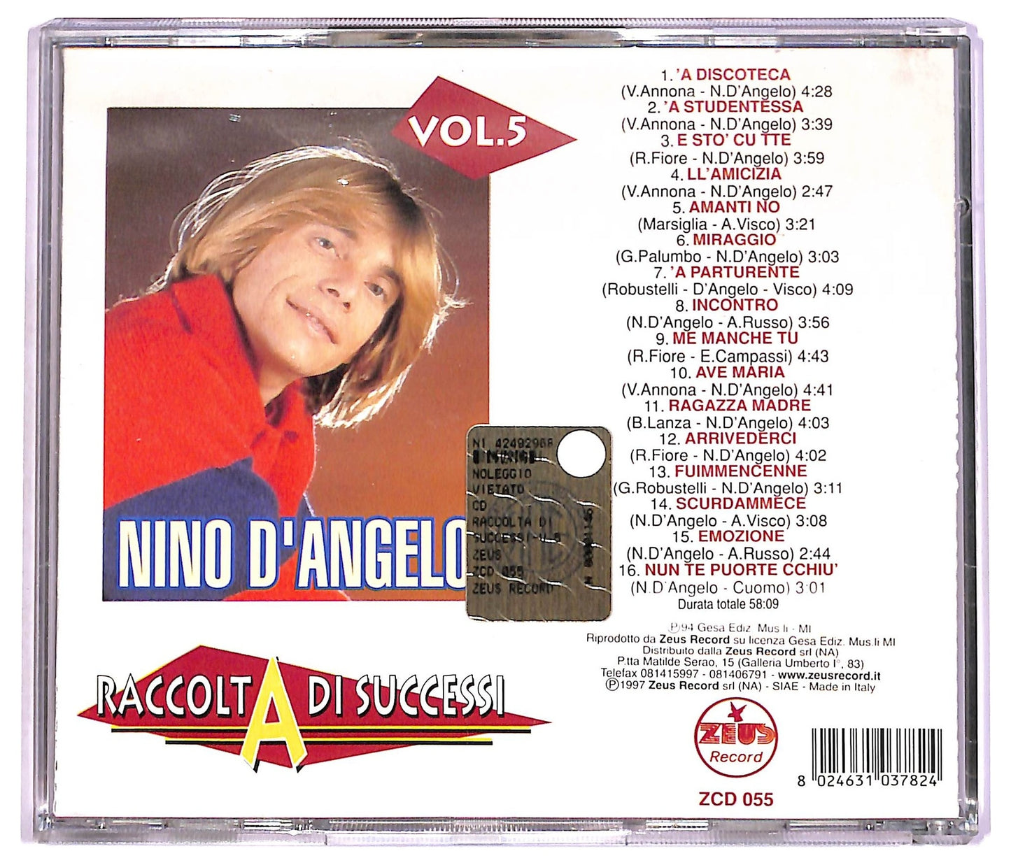 EBOND Nino D'Angelo - Raccolta Di Successi Vol. 05 CD CD079925