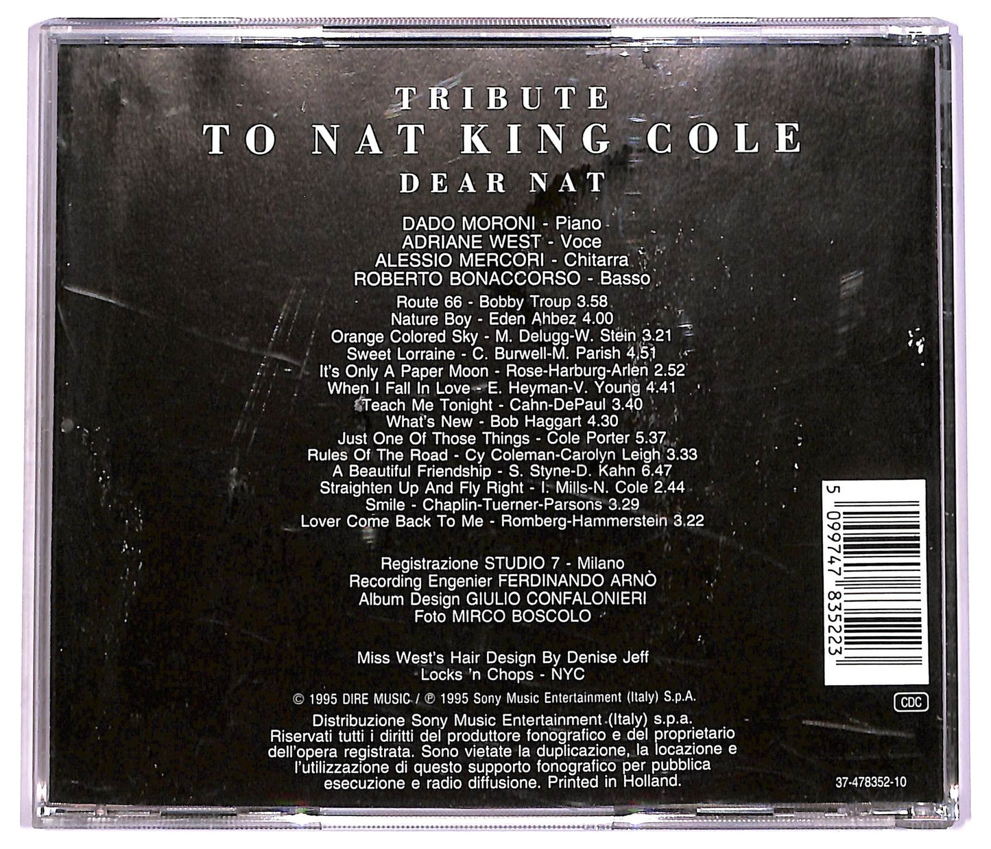 EBOND Dado Moroni Adrienne West - Dear Nat: Tribute to Nat King Cole CD CD080008