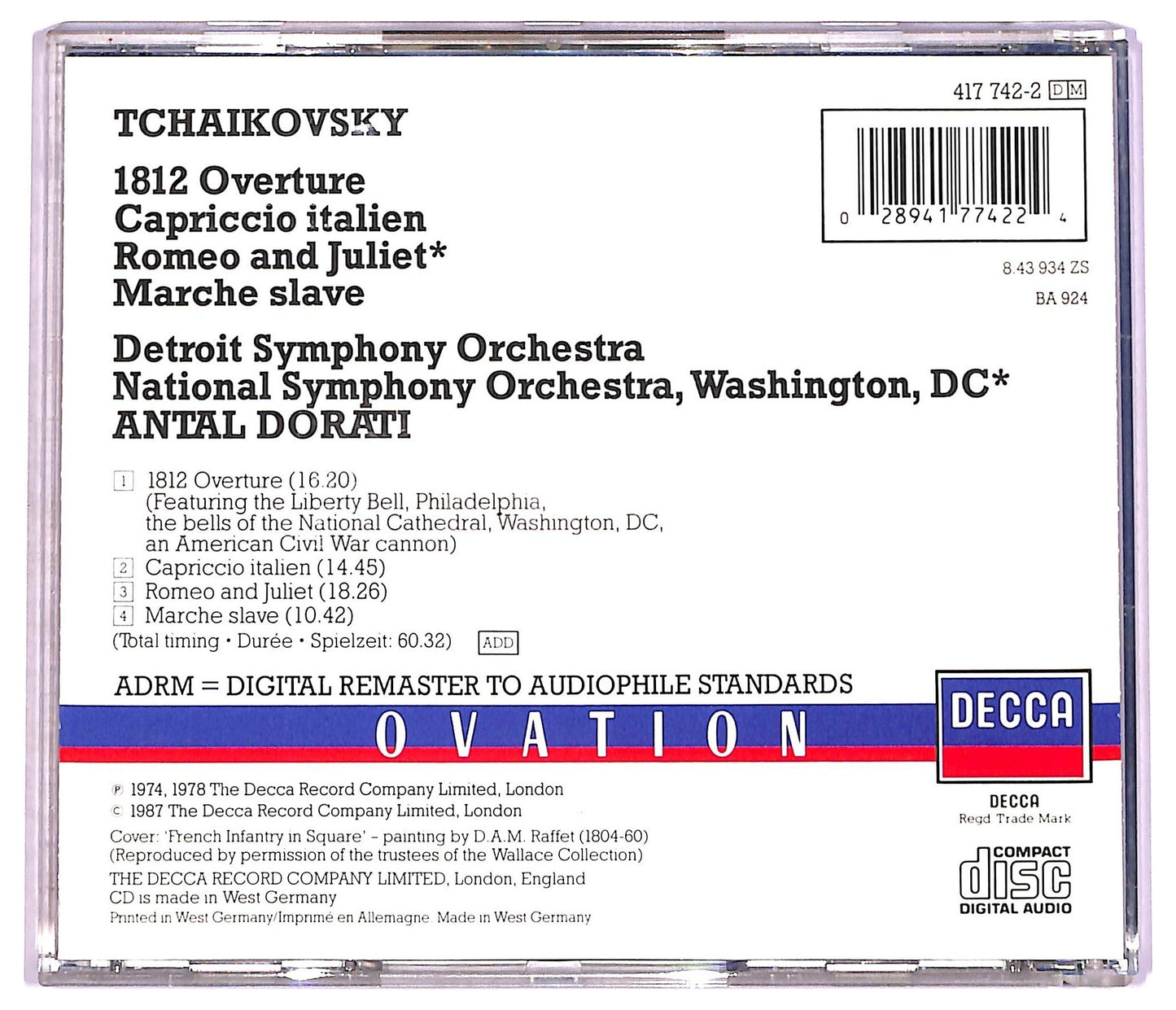 EBOND Tchaikovsky - 1812 Overture, Capriccio Italien CD CD080021