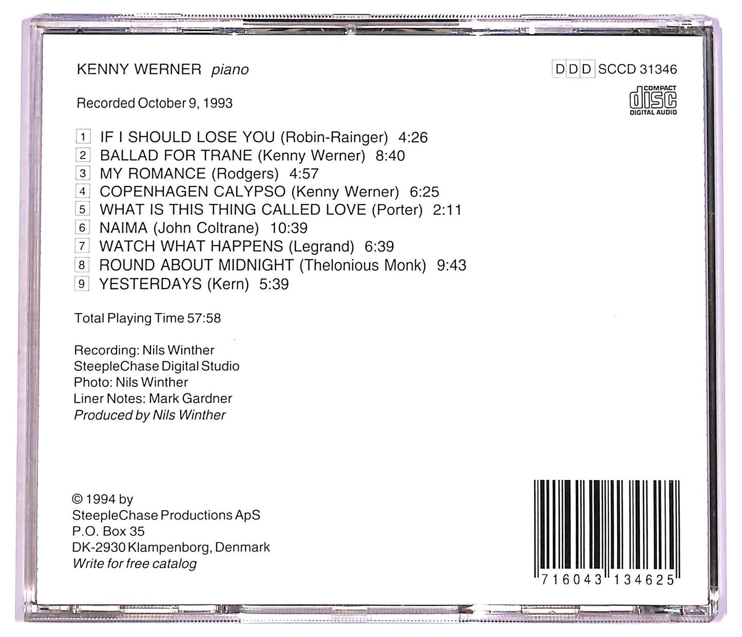 EBOND Kenny Werner - Copenhagen Calypso CD CD080053