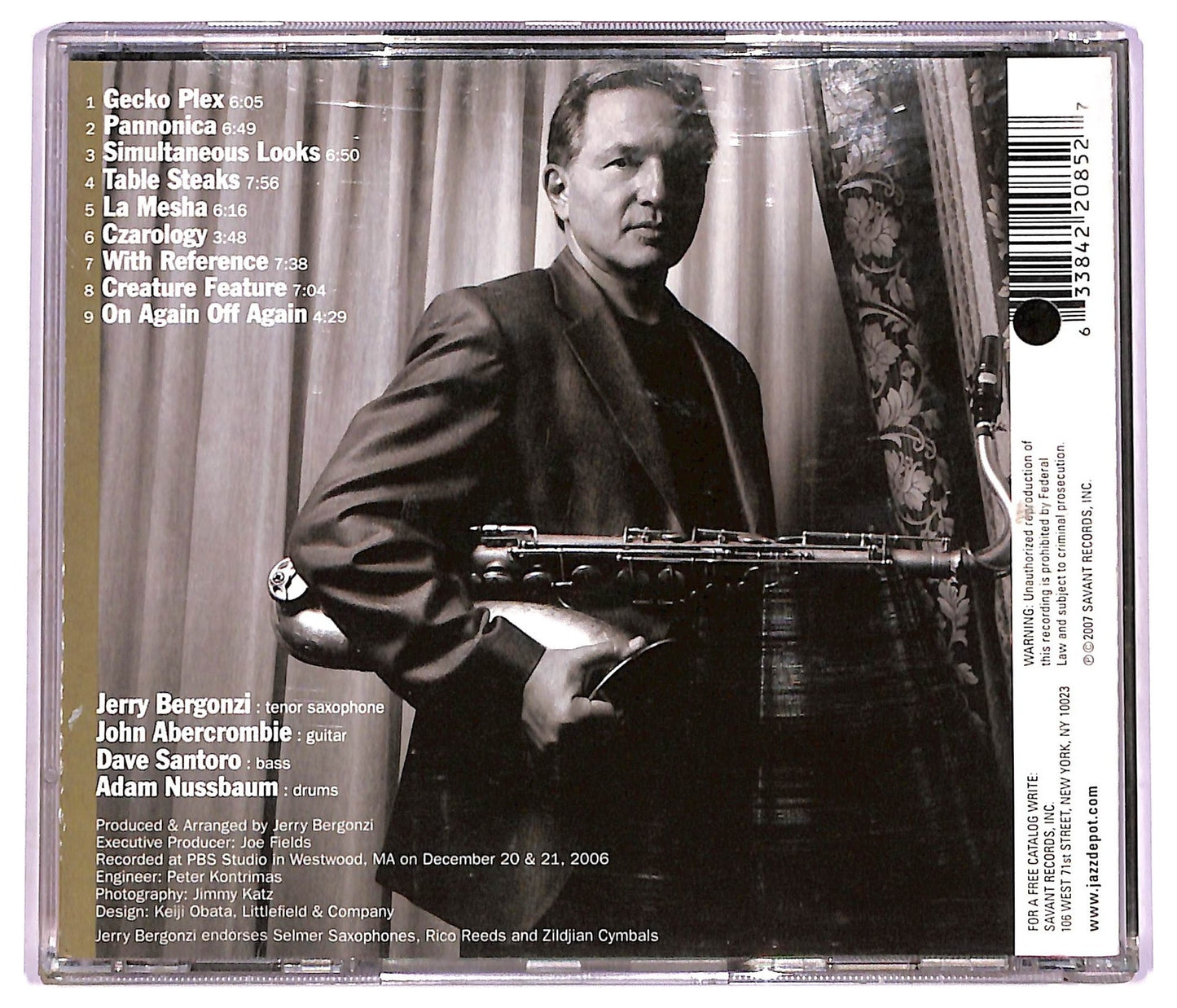 EBOND Jerry Bergonzi - Tenorist CD CD080056