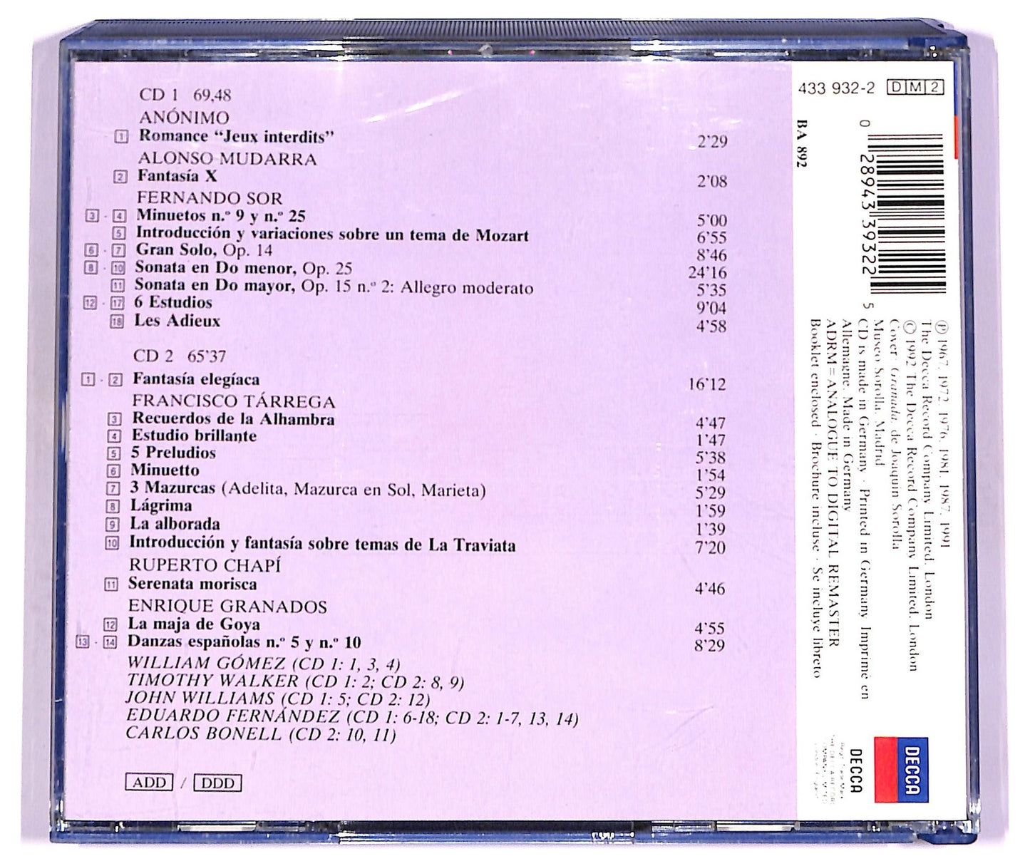 EBOND Various - Musica para Guitarra Musica Espanola CD CD080115