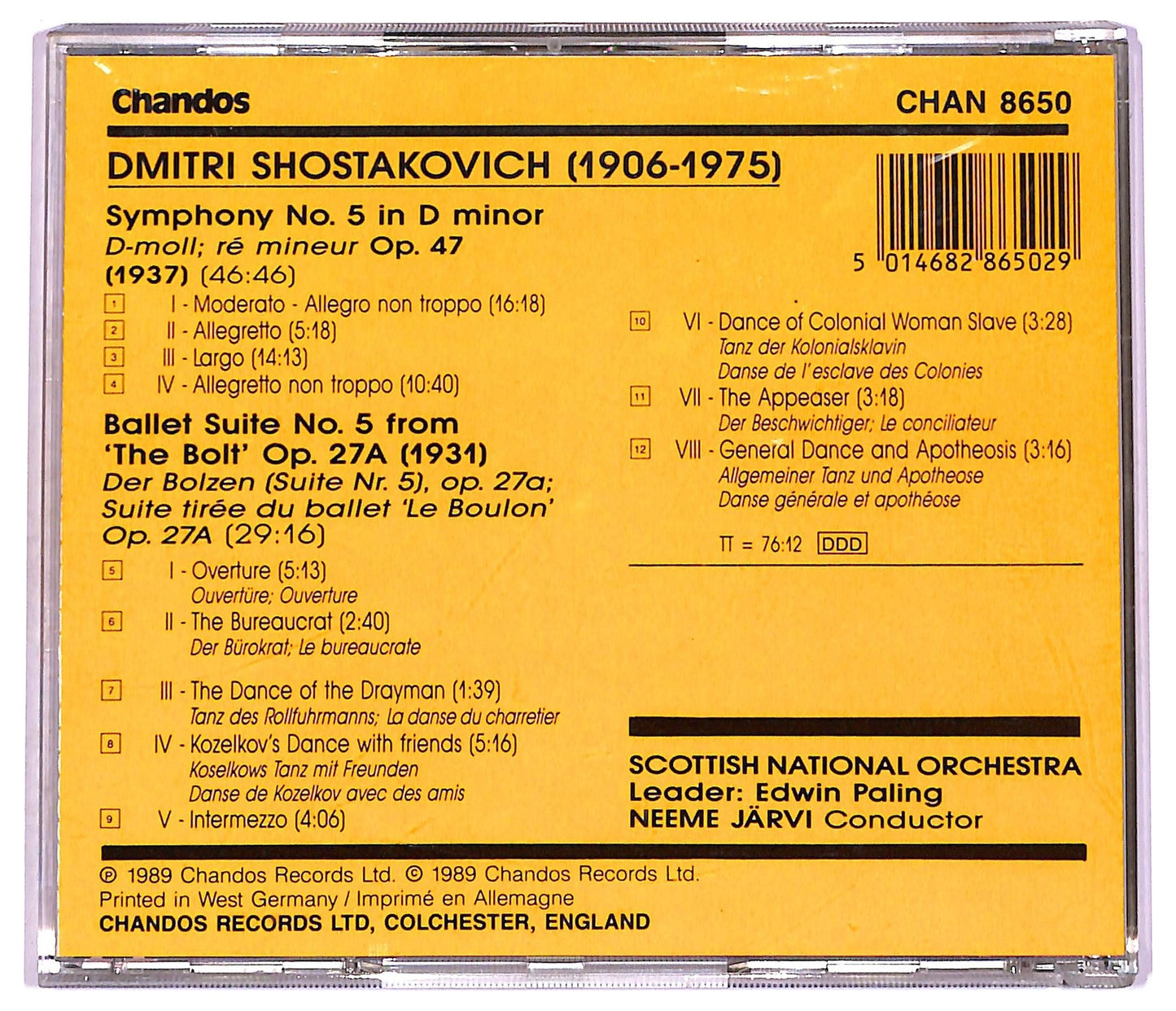 EBOND Shostakovich - Symphony No. 5 In D Minor Op. 47 CD CD080119