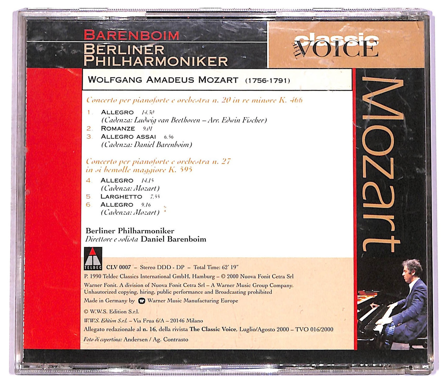 EBOND Mozart Barenboim - Concerti Per Pianoforte E Orchestra N. 20 CD CD080238