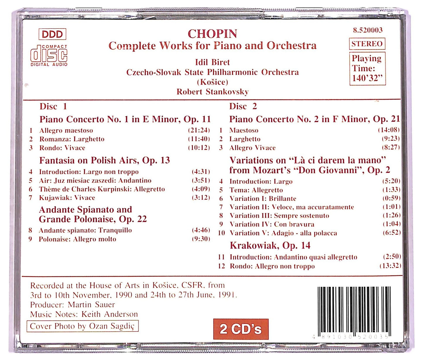 EBOND Chopin - Klavierkonzert Piano Concerto 1+2 Polonaise CD CD080240