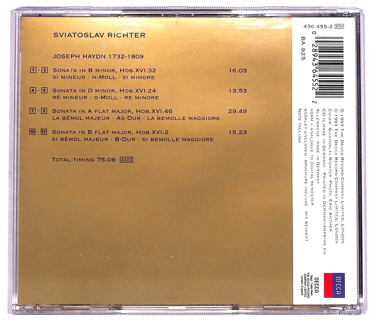 EBOND Haydn Richter - Sonatas 2, 24, 32, 46 CD CD080309