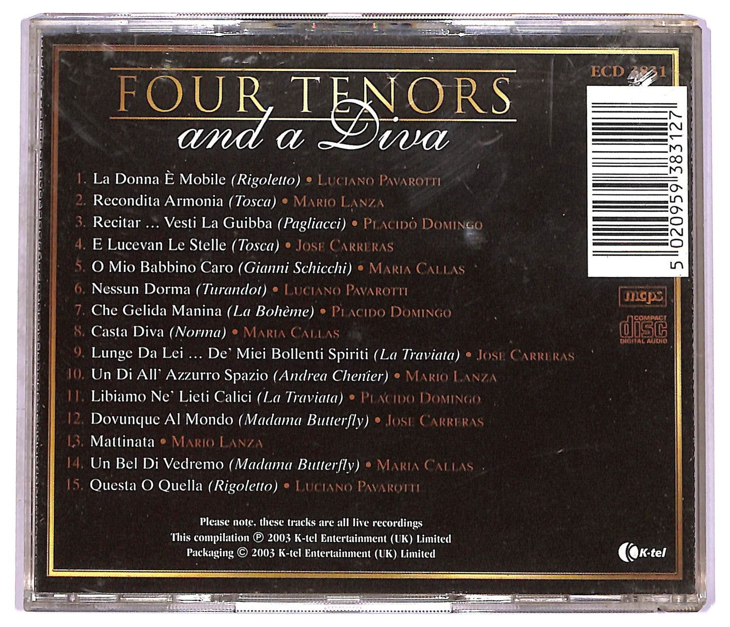 EBOND Four Tenors - and a Diva the greatest ever stars of opera CD CD080324