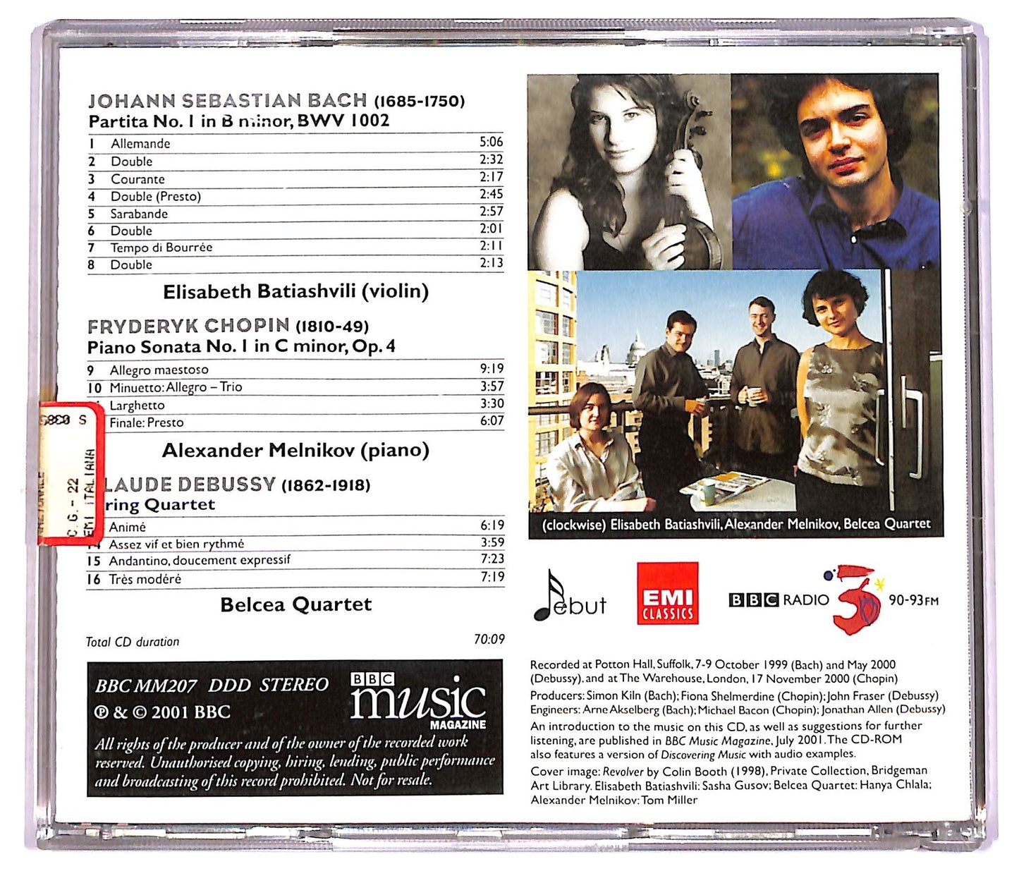 EBOND Bach Chopin Debussy - Debut Recordings Radio 3 New Generation Artists CD CD080339