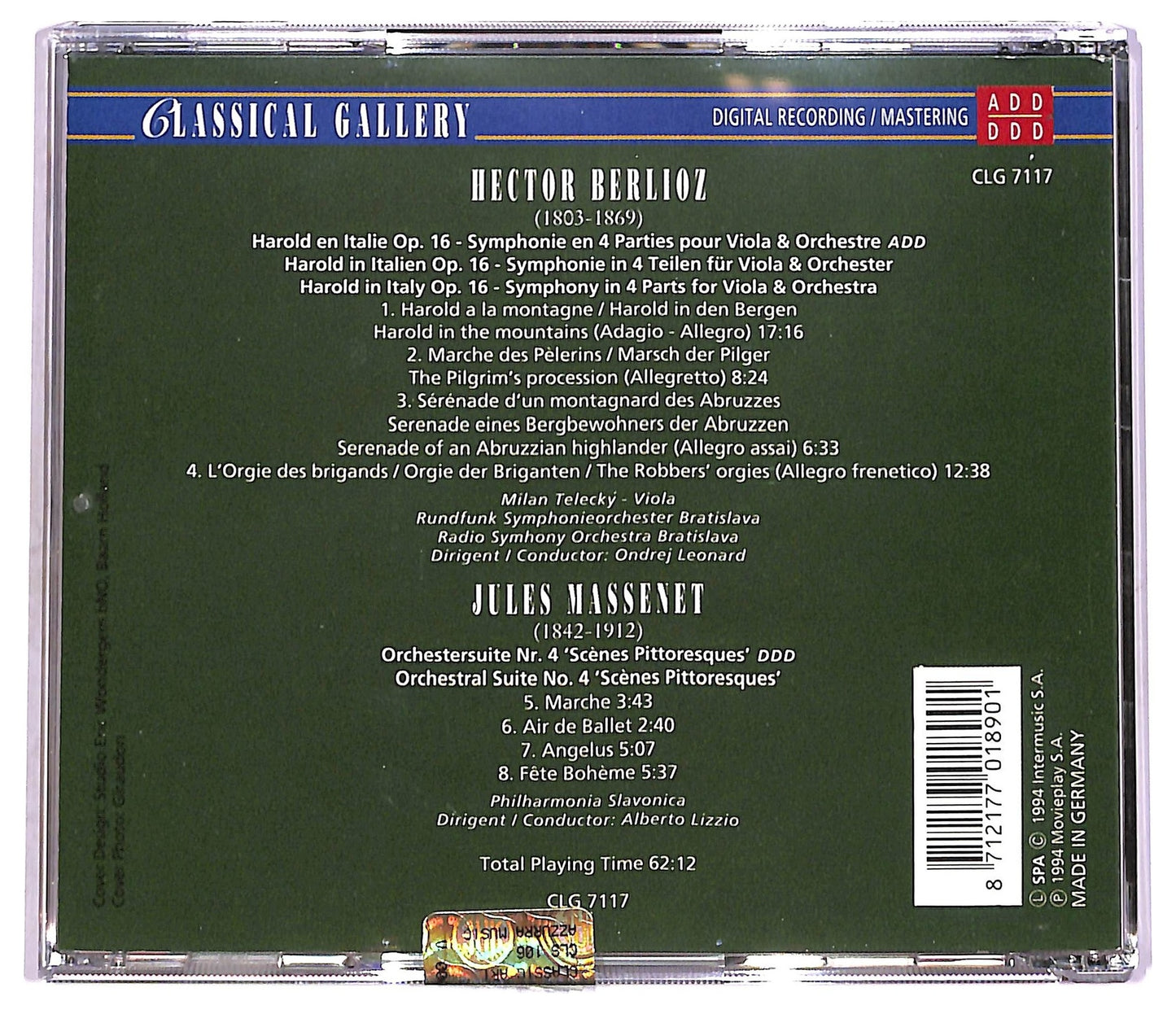 EBOND Berlioz Massenet - harold en Italie Scenes Pittoresques CD CD080348